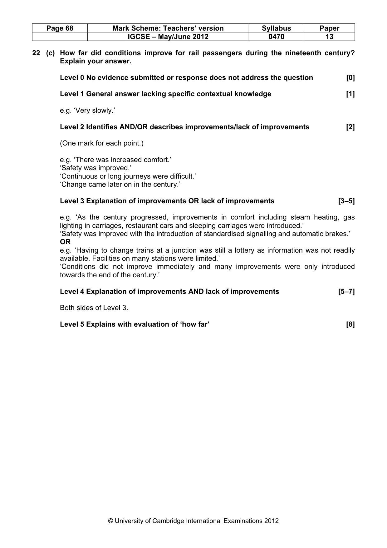 Mark scheme, page 68 of 77