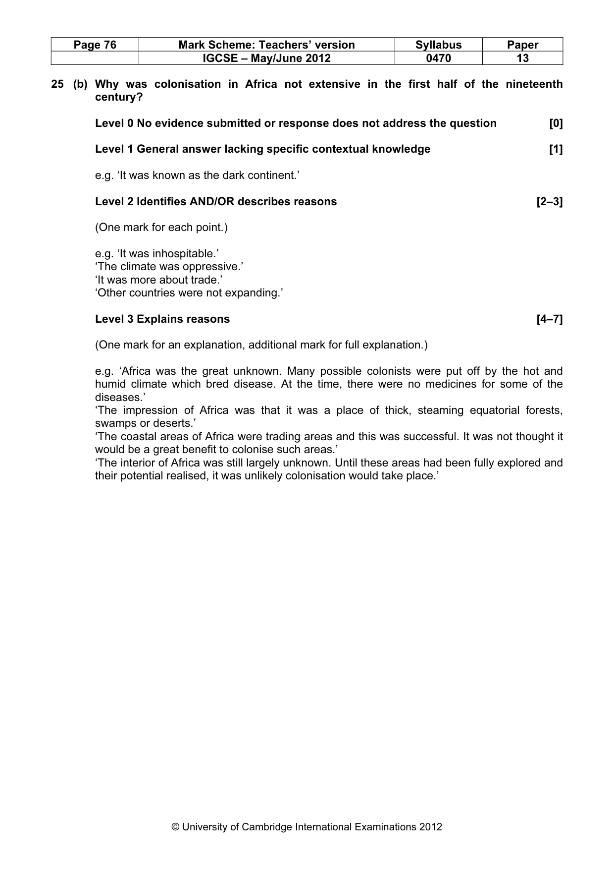 Mark scheme, page 76 of 77