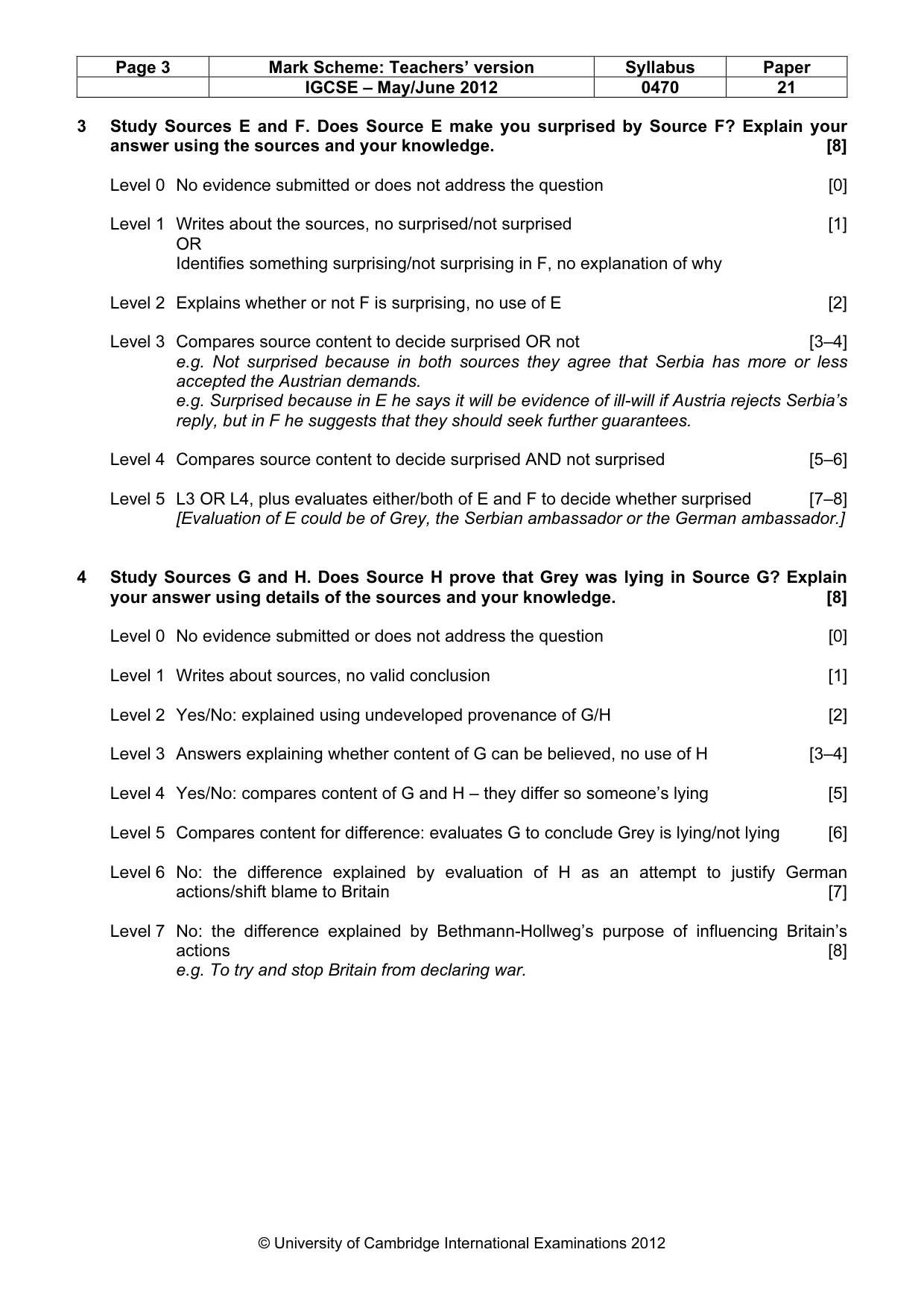 Mark scheme, page 3 of 7