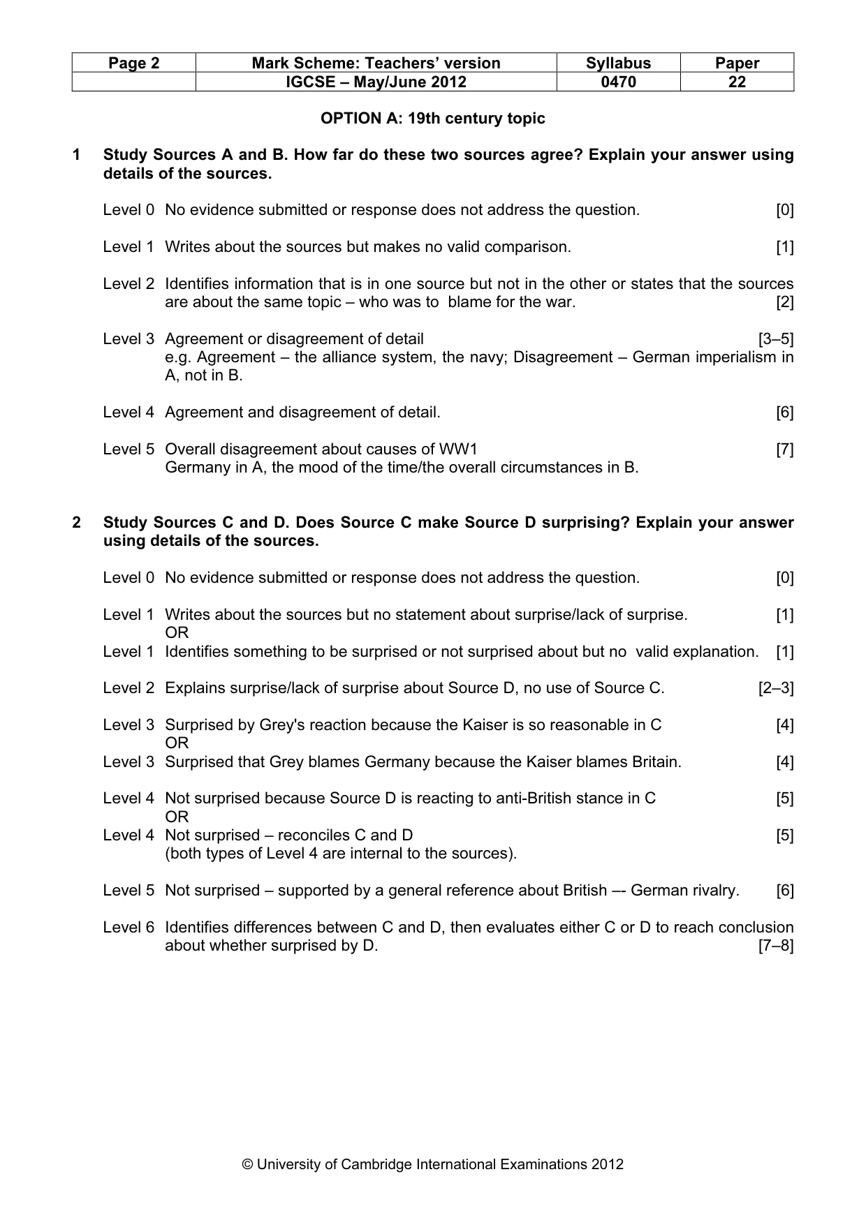 Mark scheme, page 2 of 7