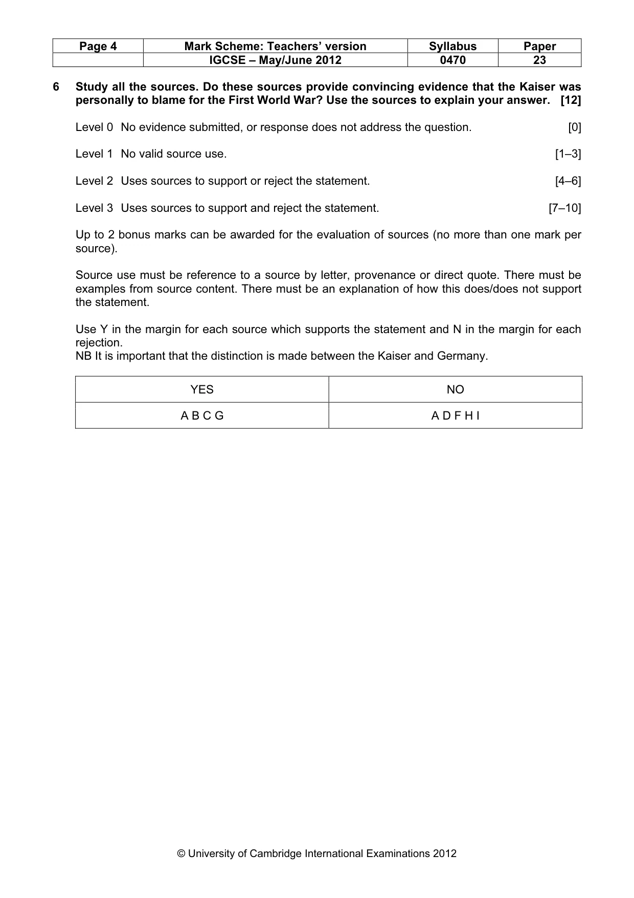 Mark scheme, page 4 of 7