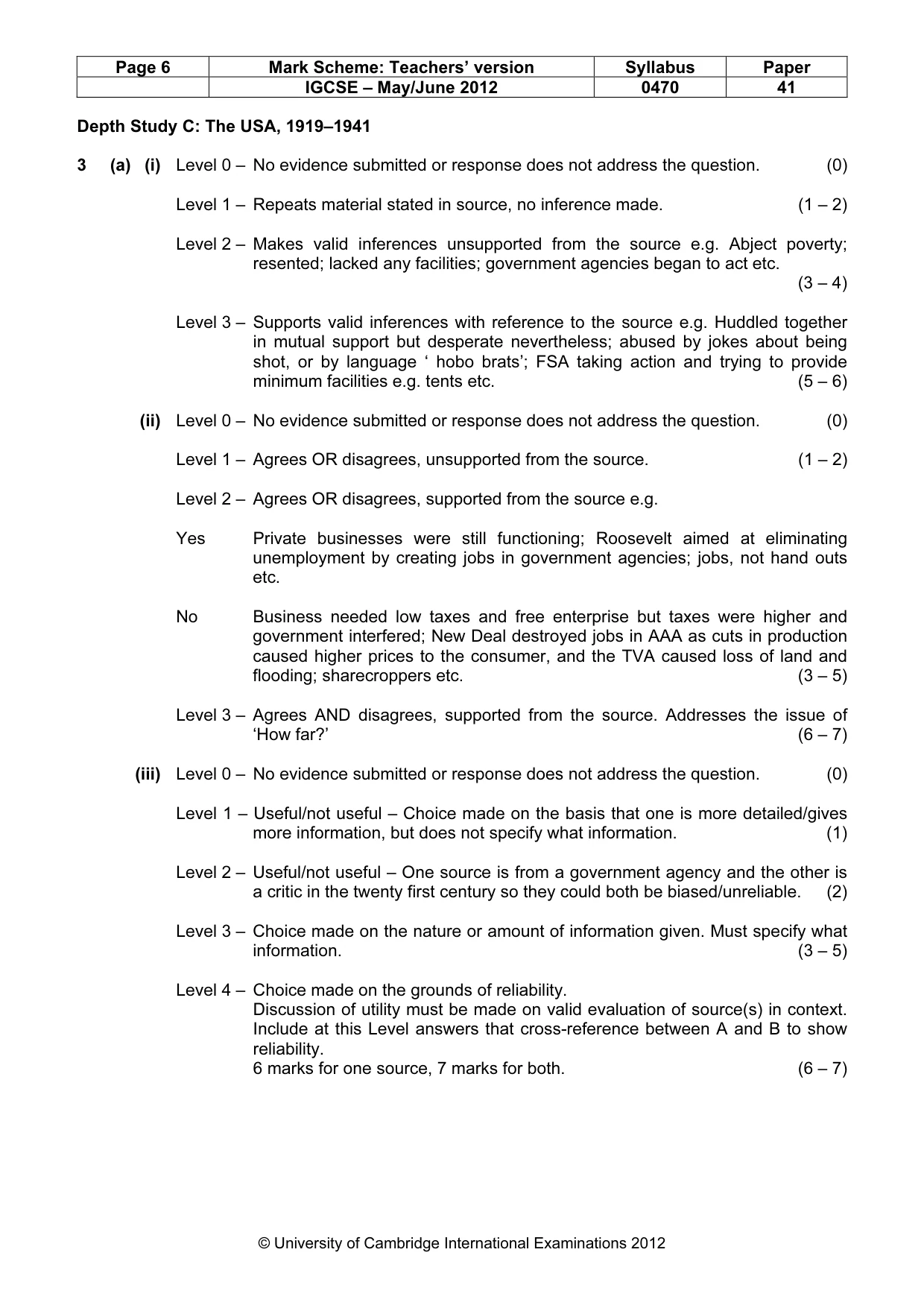Mark scheme, page 6 of 17