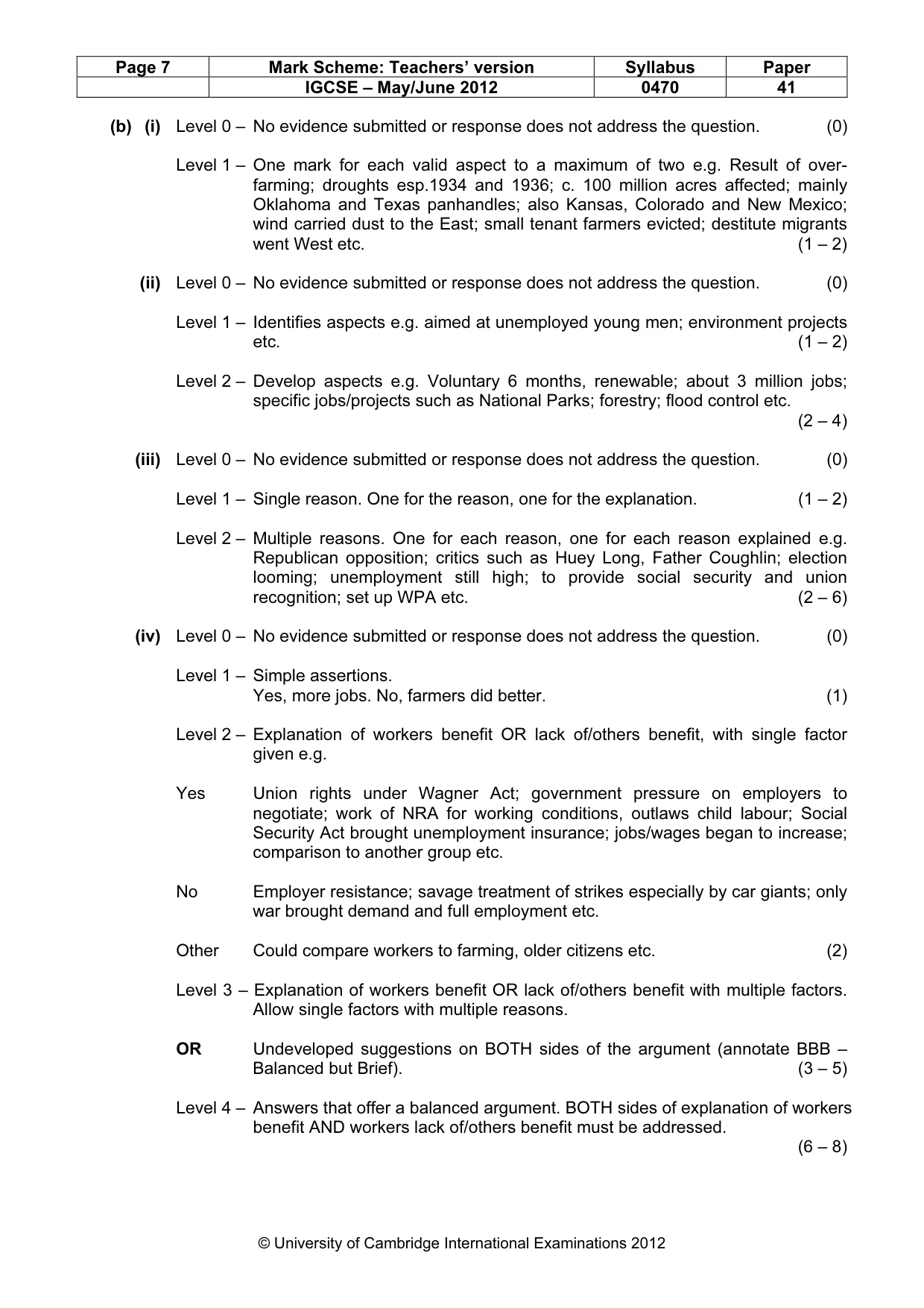 Mark scheme, page 7 of 17