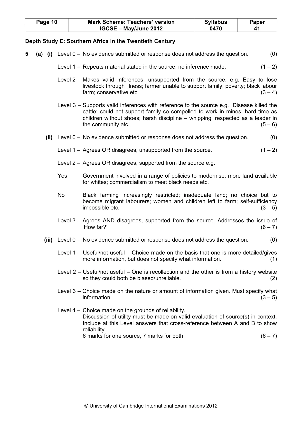 Mark scheme, page 10 of 17