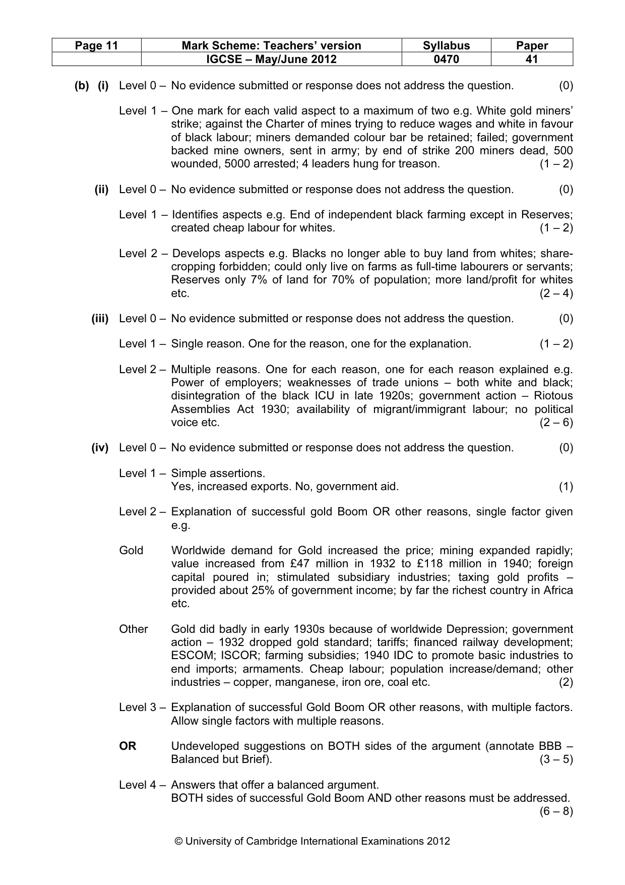 Mark scheme, page 11 of 17