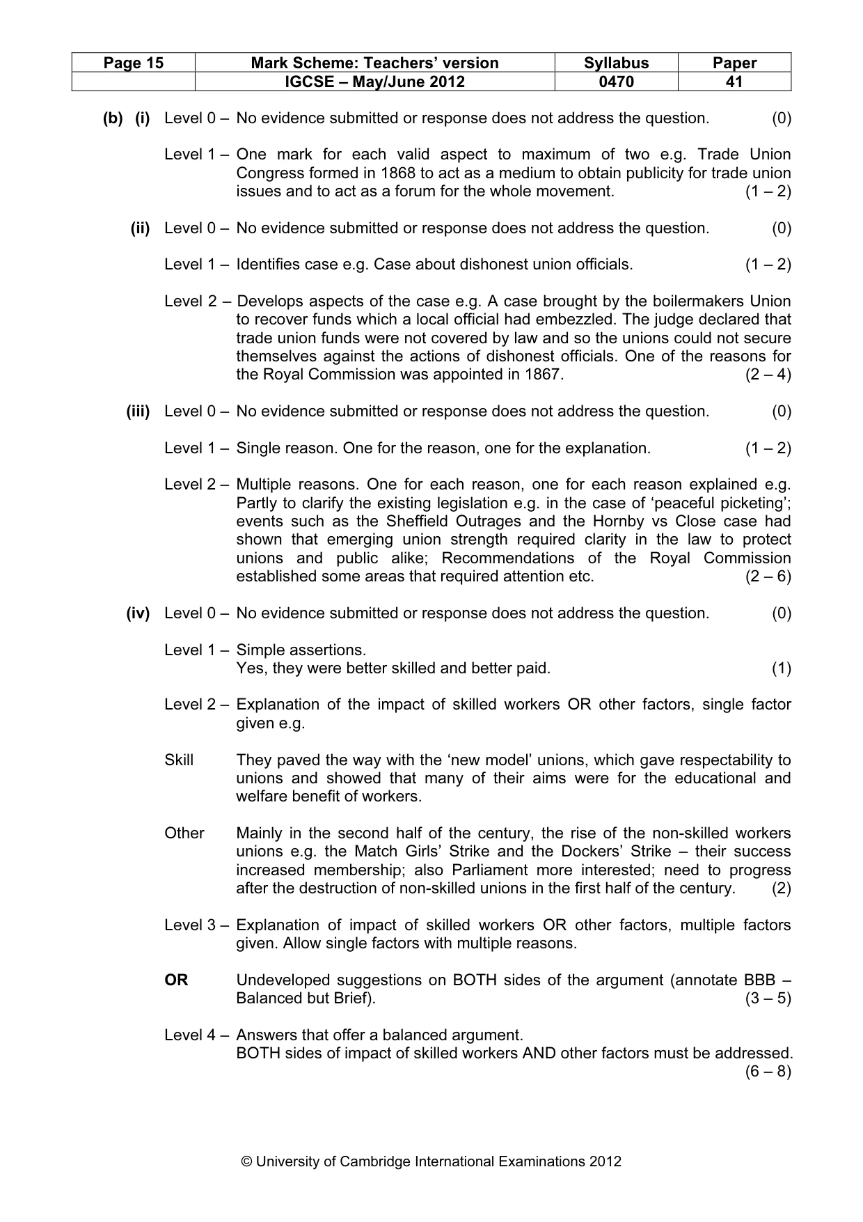 Mark scheme, page 15 of 17