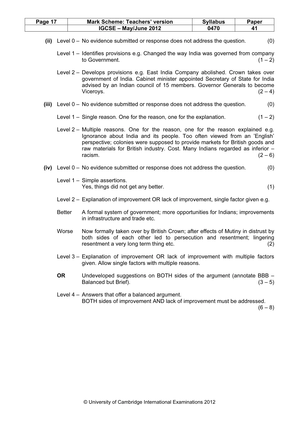 Mark scheme, page 17 of 17