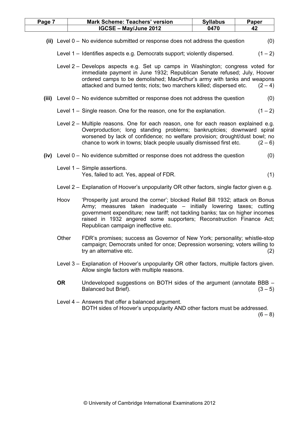 Mark scheme, page 7 of 17