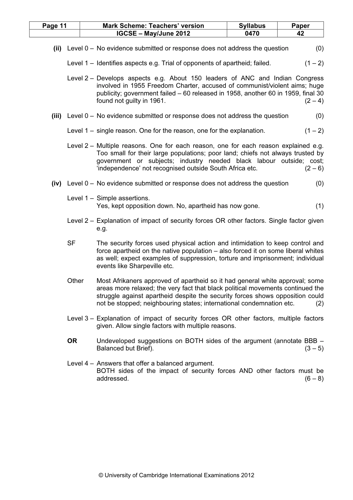 Mark scheme, page 11 of 17
