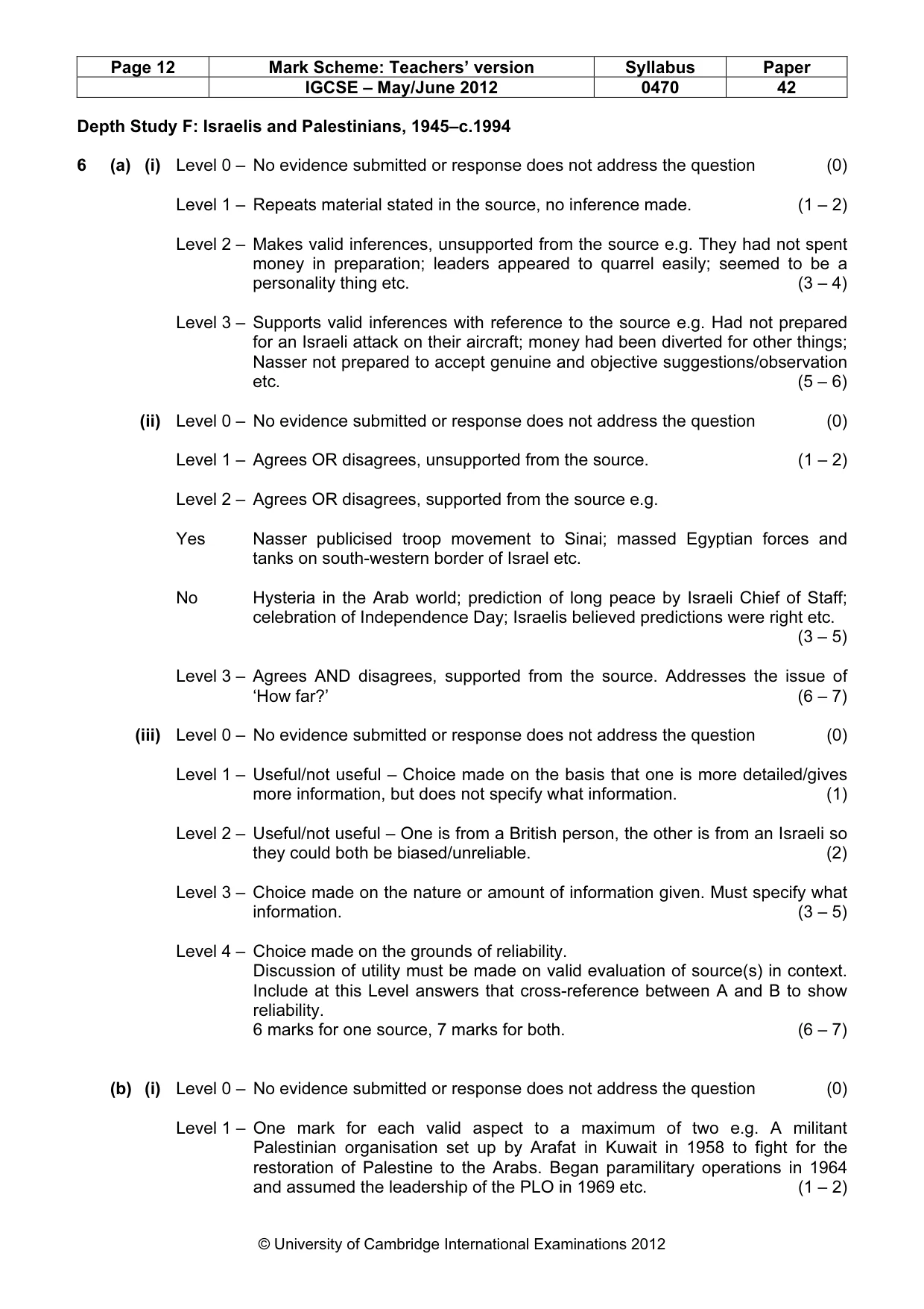 Mark scheme, page 12 of 17