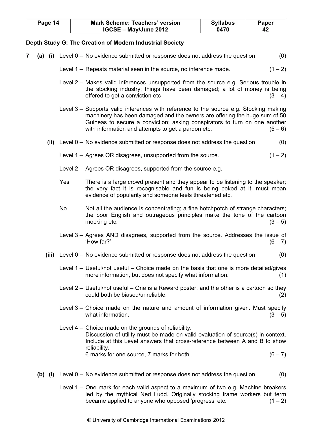 Mark scheme, page 14 of 17