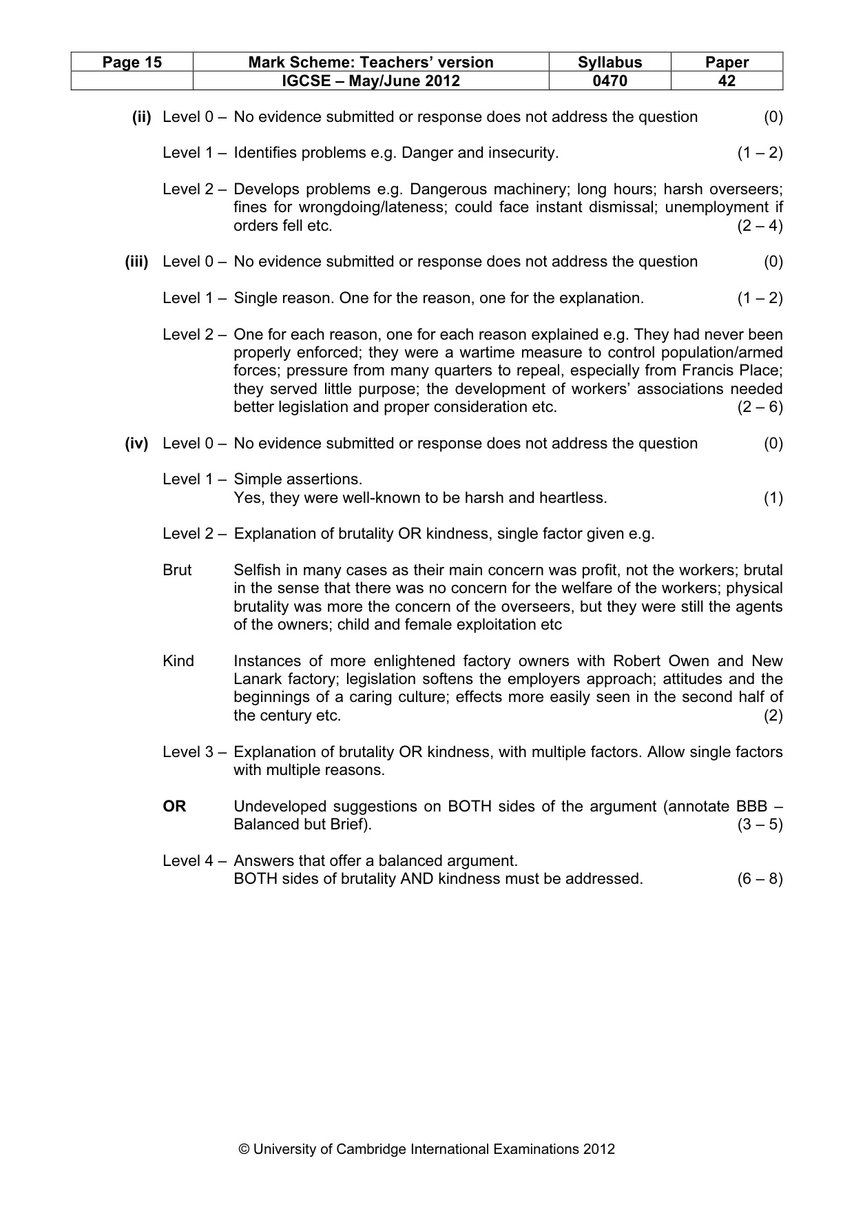 Mark scheme, page 15 of 17