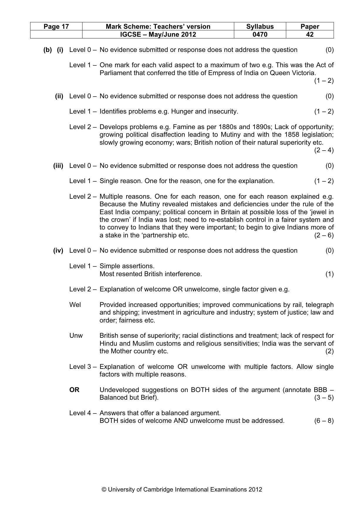 Mark scheme, page 17 of 17