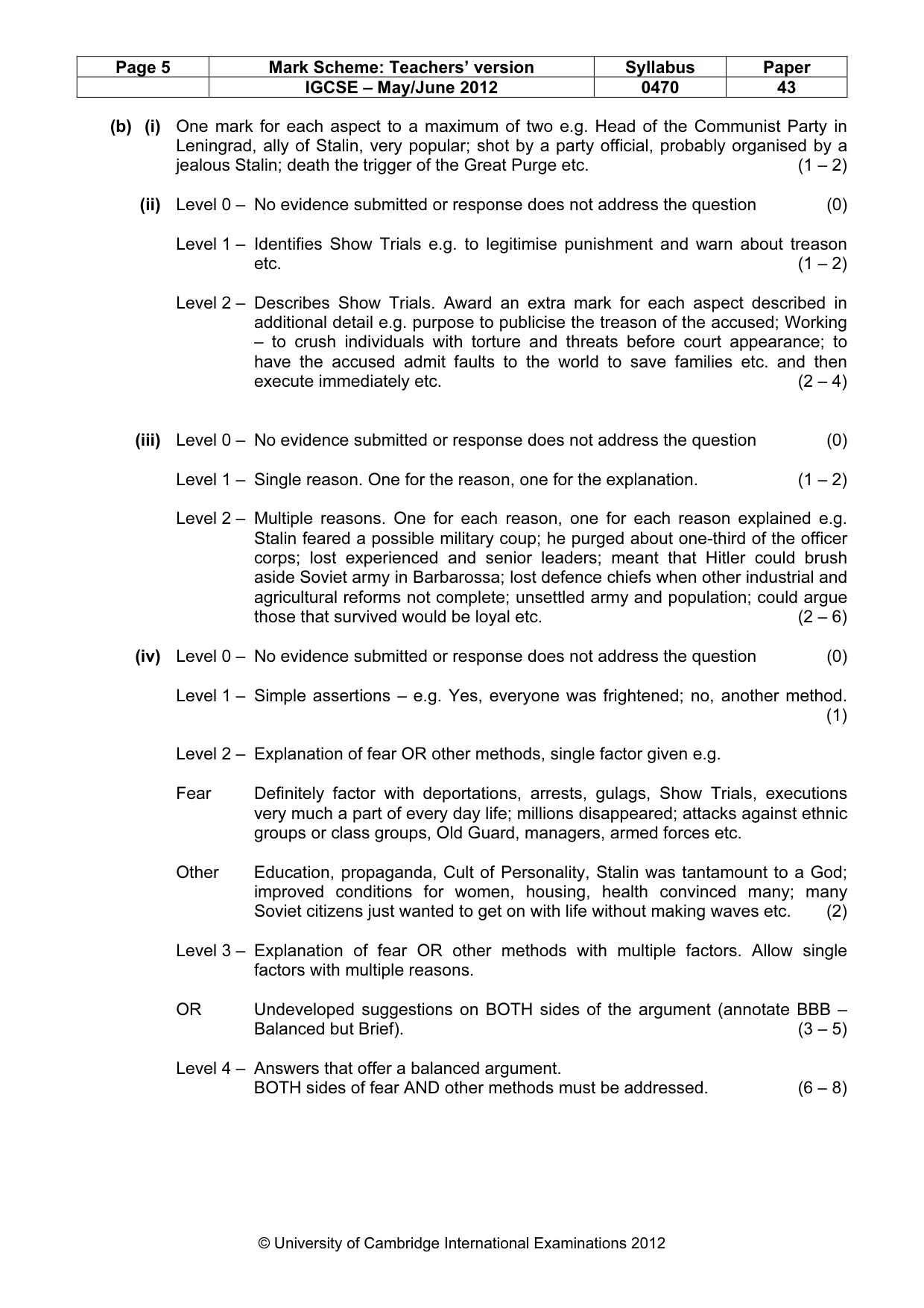Mark scheme, page 5 of 17