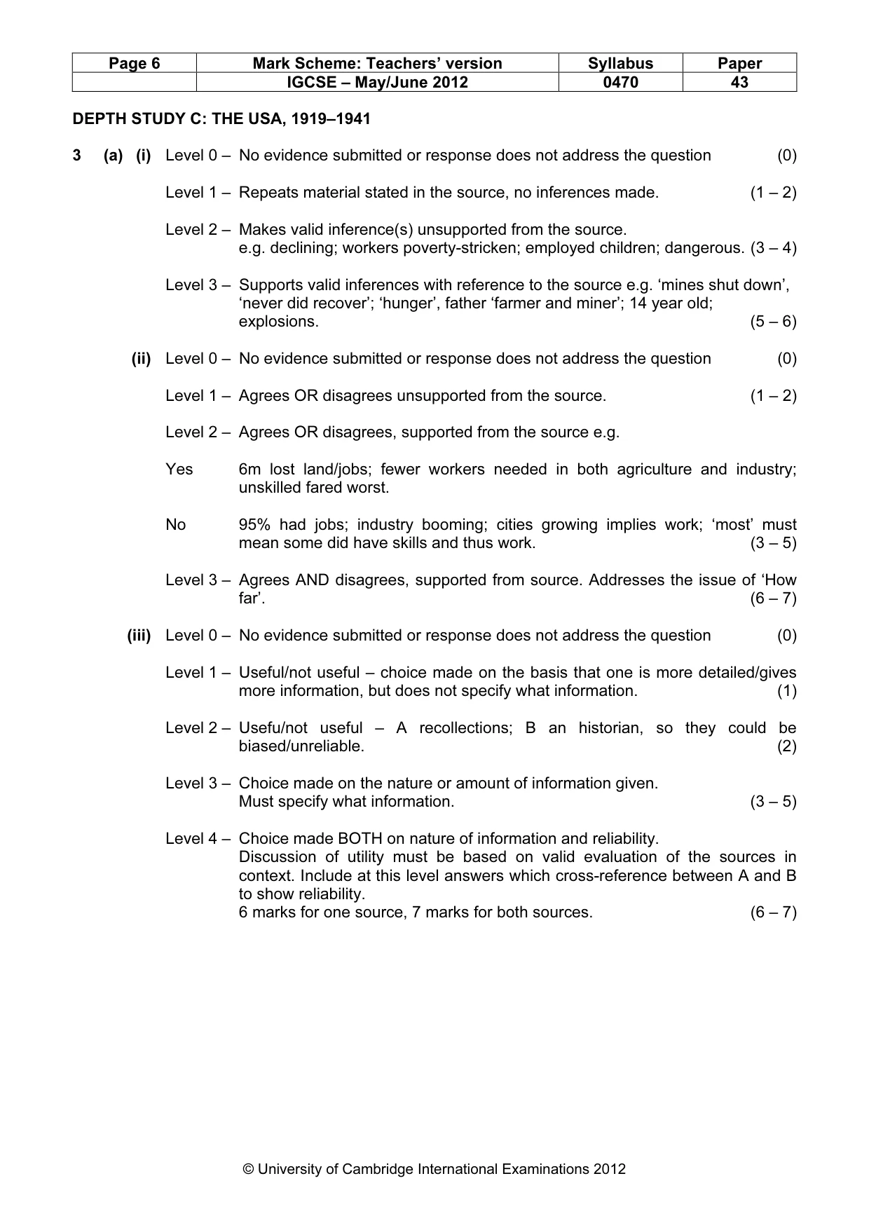 Mark scheme, page 6 of 17