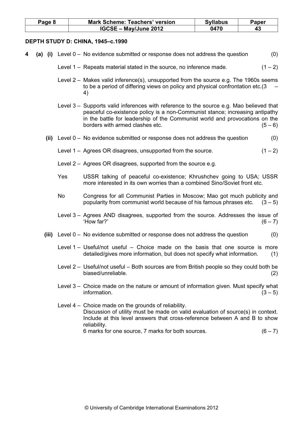 Mark scheme, page 8 of 17