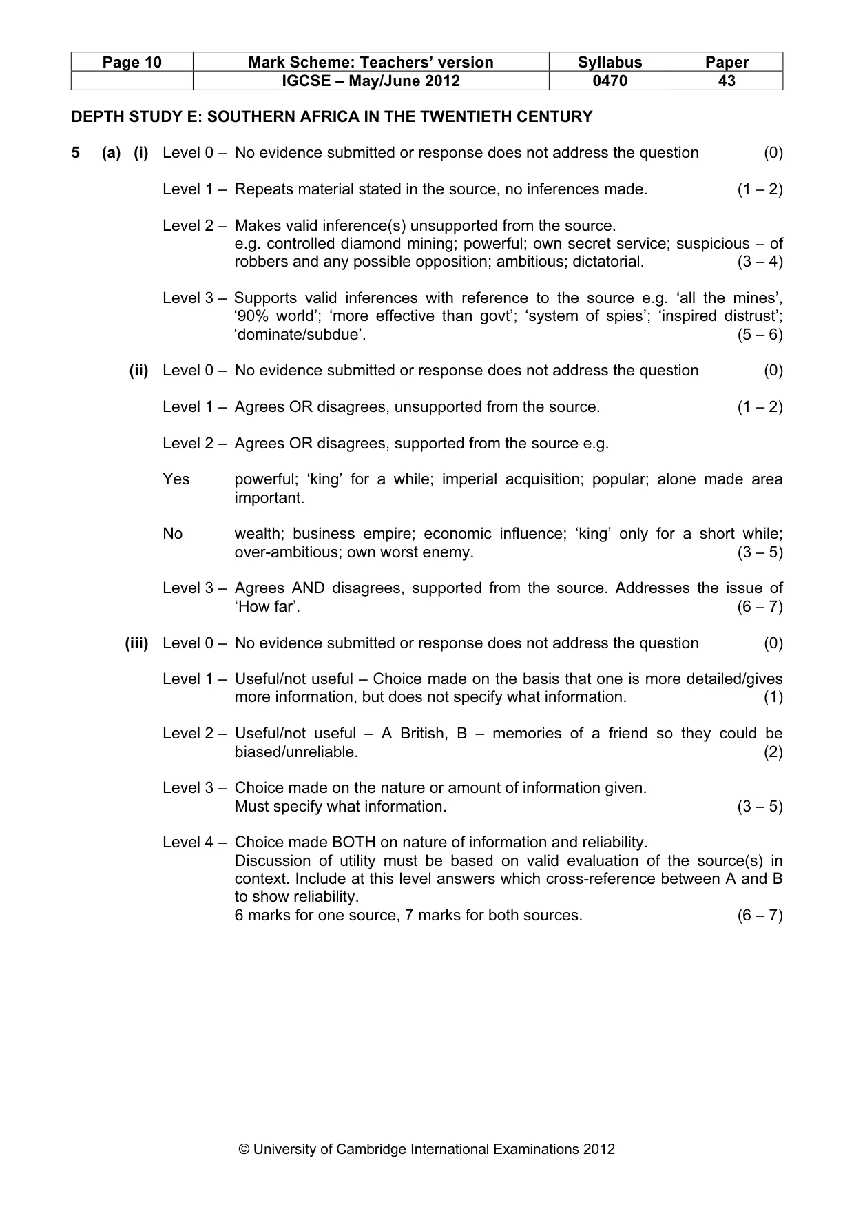 Mark scheme, page 10 of 17