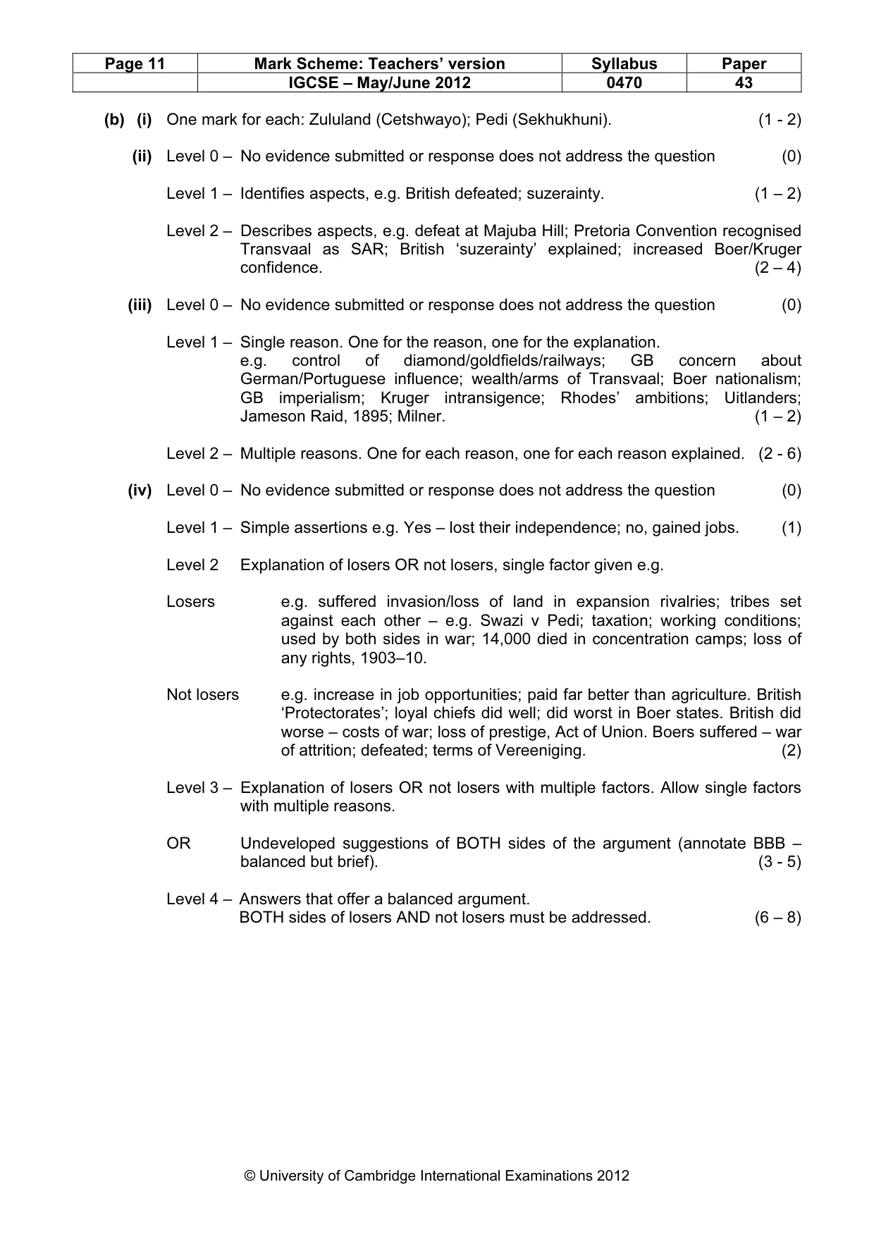 Mark scheme, page 11 of 17