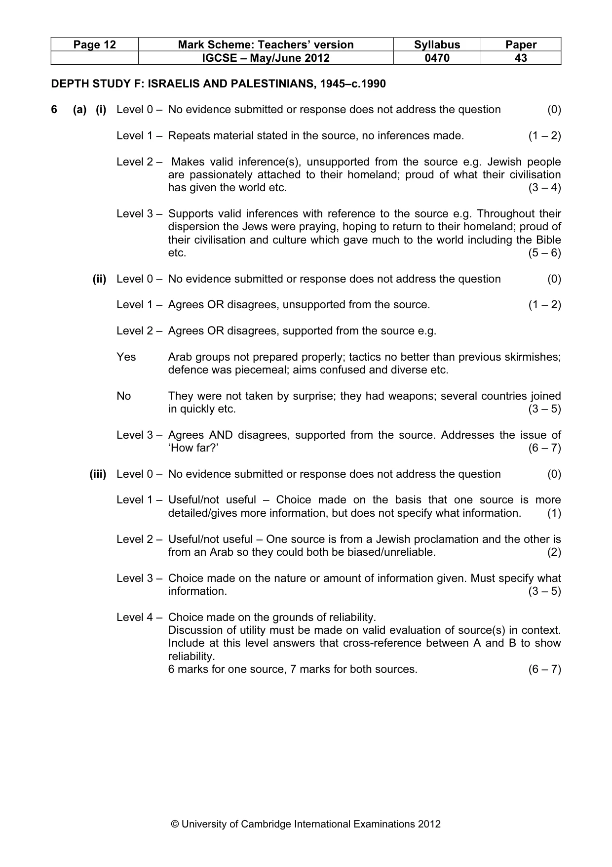 Mark scheme, page 12 of 17