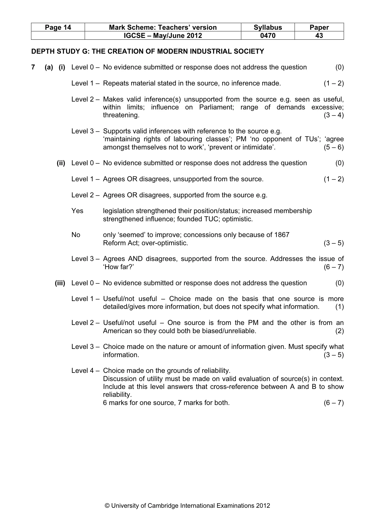 Mark scheme, page 14 of 17