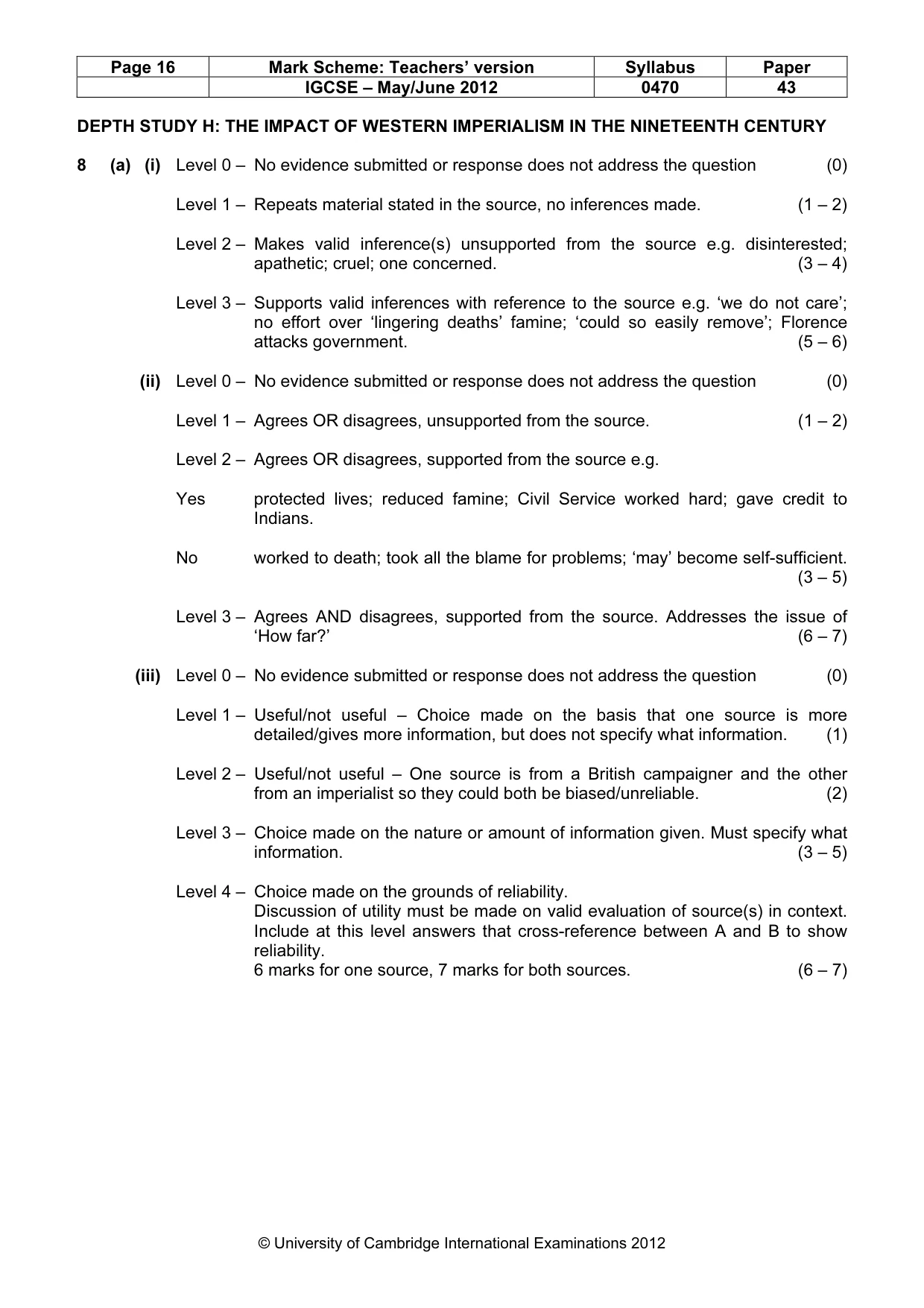 Mark scheme, page 16 of 17