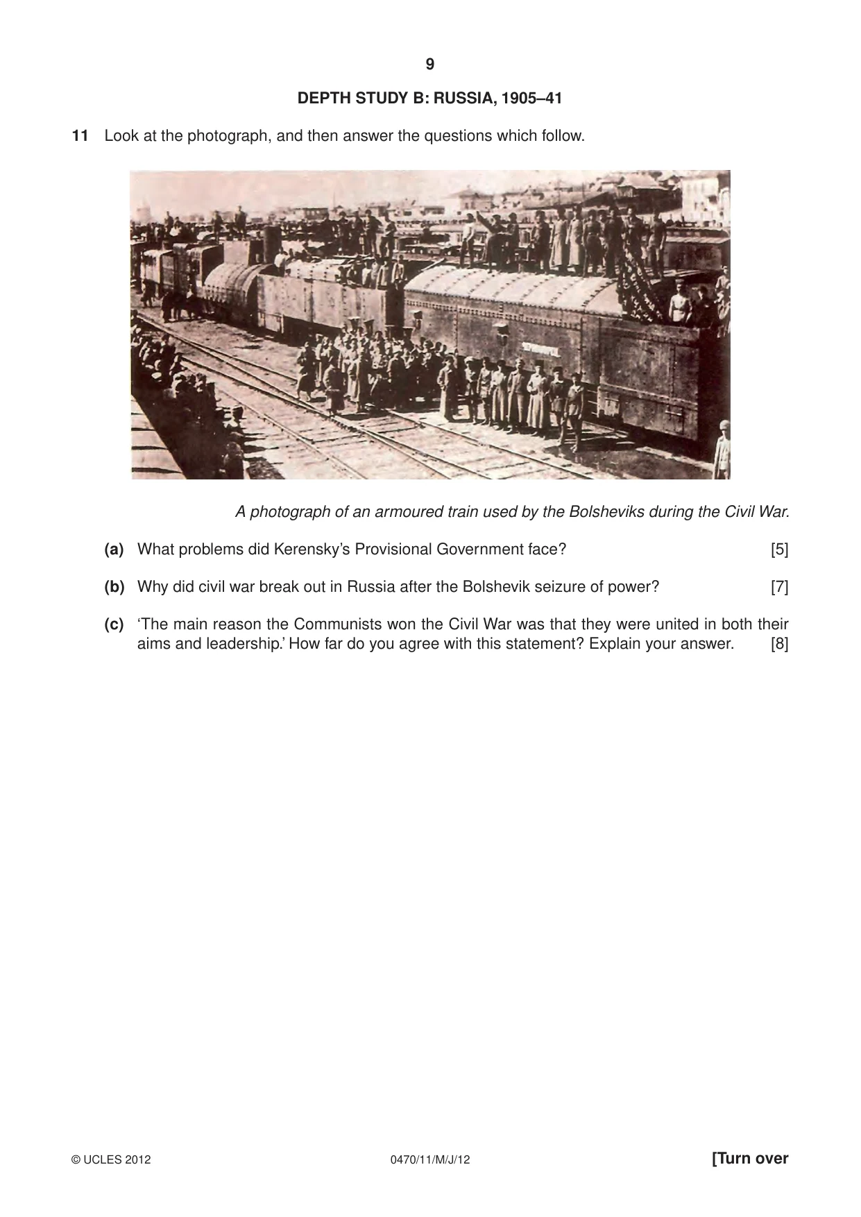 Cambridge IGCSE History 0470 2012 May/June Paper 1 · Variant 1 question paper, page 9 of 20