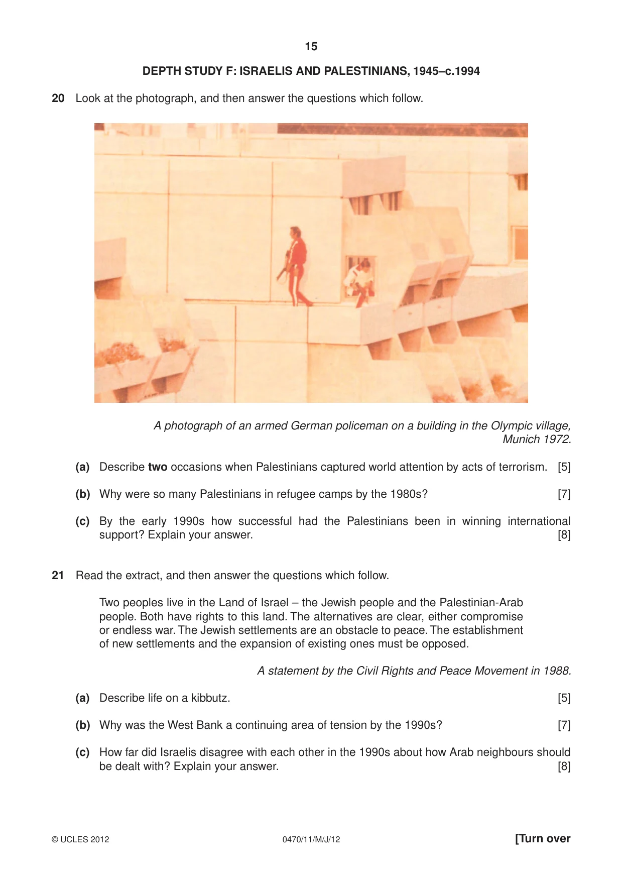 Cambridge IGCSE History 0470 2012 May/June Paper 1 · Variant 1 question paper, page 15 of 20
