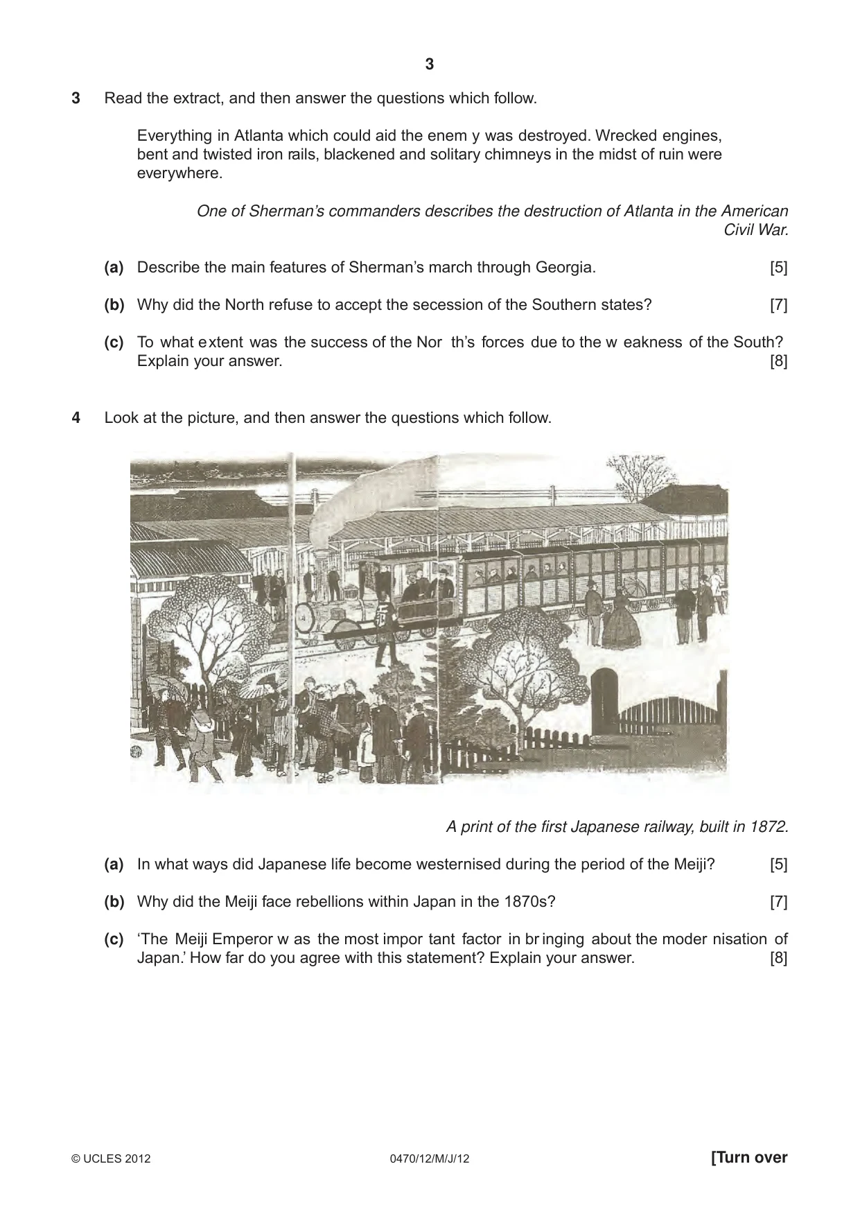 Cambridge IGCSE History 0470 2012 May/June Paper 1 · Variant 2 question paper, page 3 of 20
