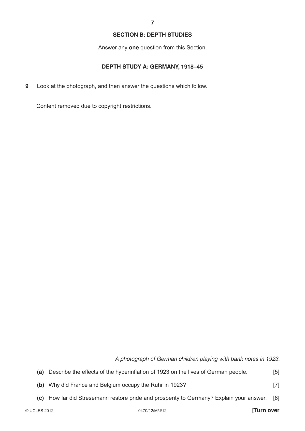 Cambridge IGCSE History 0470 2012 May/June Paper 1 · Variant 2 question paper, page 7 of 20