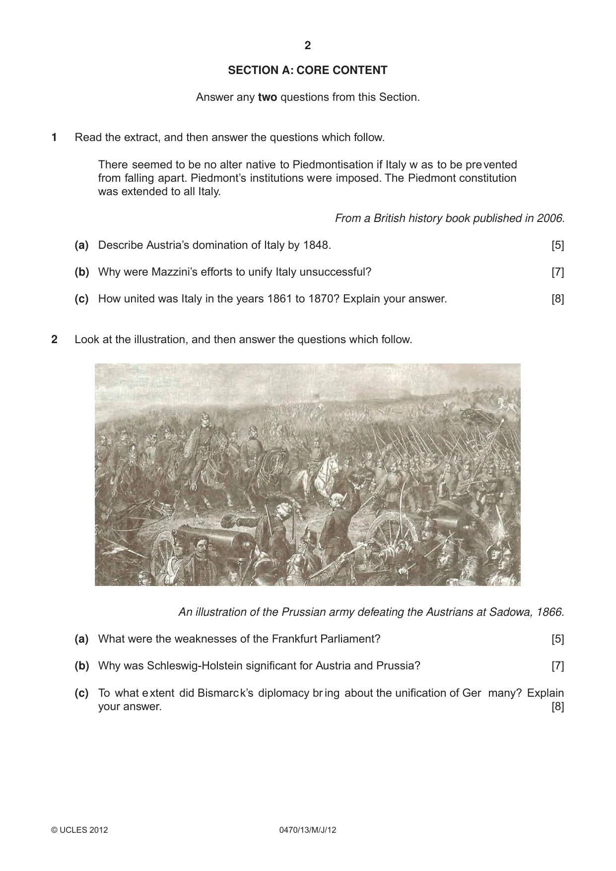 Cambridge IGCSE History 0470 2012 May/June Paper 1 · Variant 3 question paper, page 2 of 20
