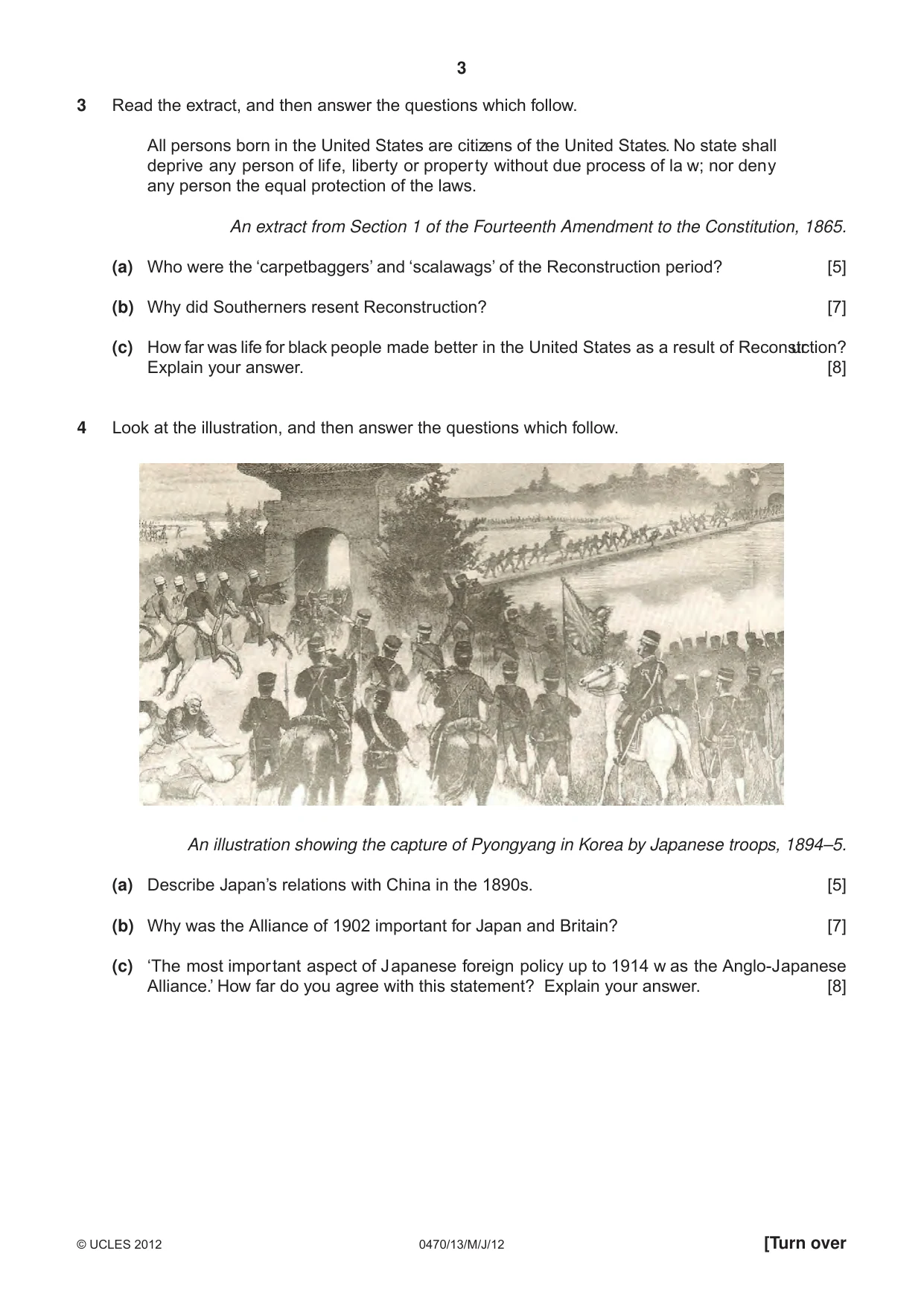 Cambridge IGCSE History 0470 2012 May/June Paper 1 · Variant 3 question paper, page 3 of 20