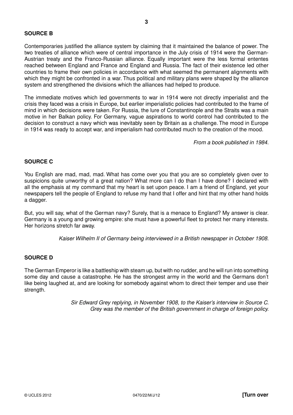 Cambridge IGCSE History 0470 2012 May/June Paper 2 · Variant 2 question paper, page 3 of 12