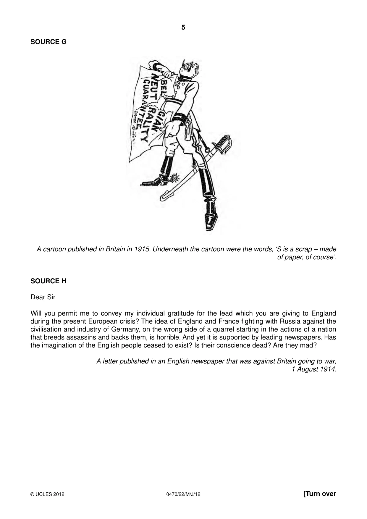 Cambridge IGCSE History 0470 2012 May/June Paper 2 · Variant 2 question paper, page 5 of 12