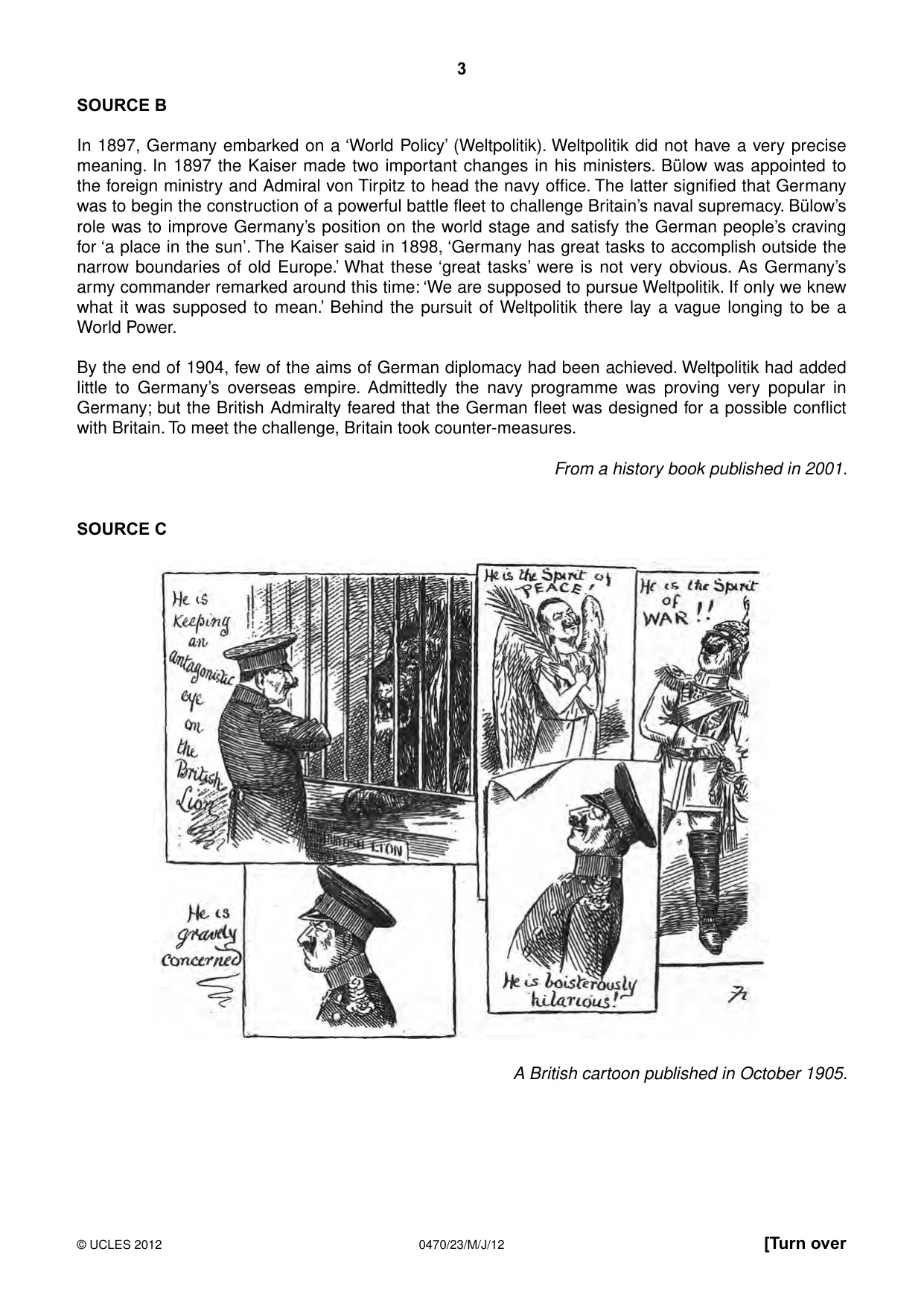 Cambridge IGCSE History 0470 2012 May/June Paper 2 · Variant 3 question paper, page 3 of 12