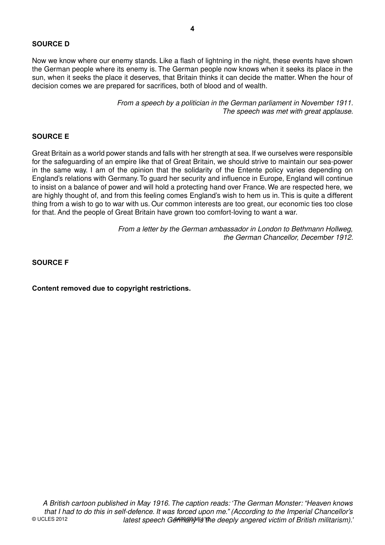 Cambridge IGCSE History 0470 2012 May/June Paper 2 · Variant 3 question paper, page 4 of 12
