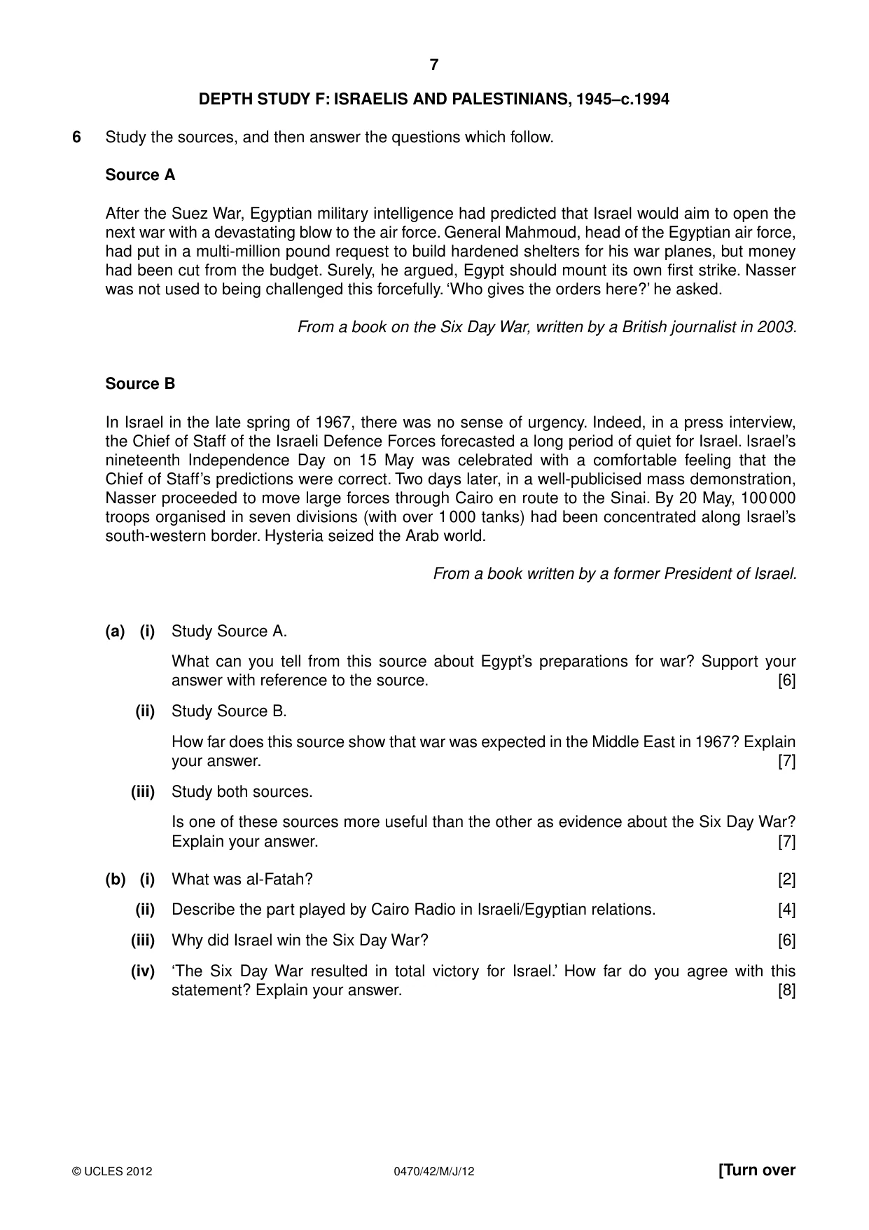 Cambridge IGCSE History 0470 2012 May/June Paper 4 · Variant 2 question paper, page 7 of 12