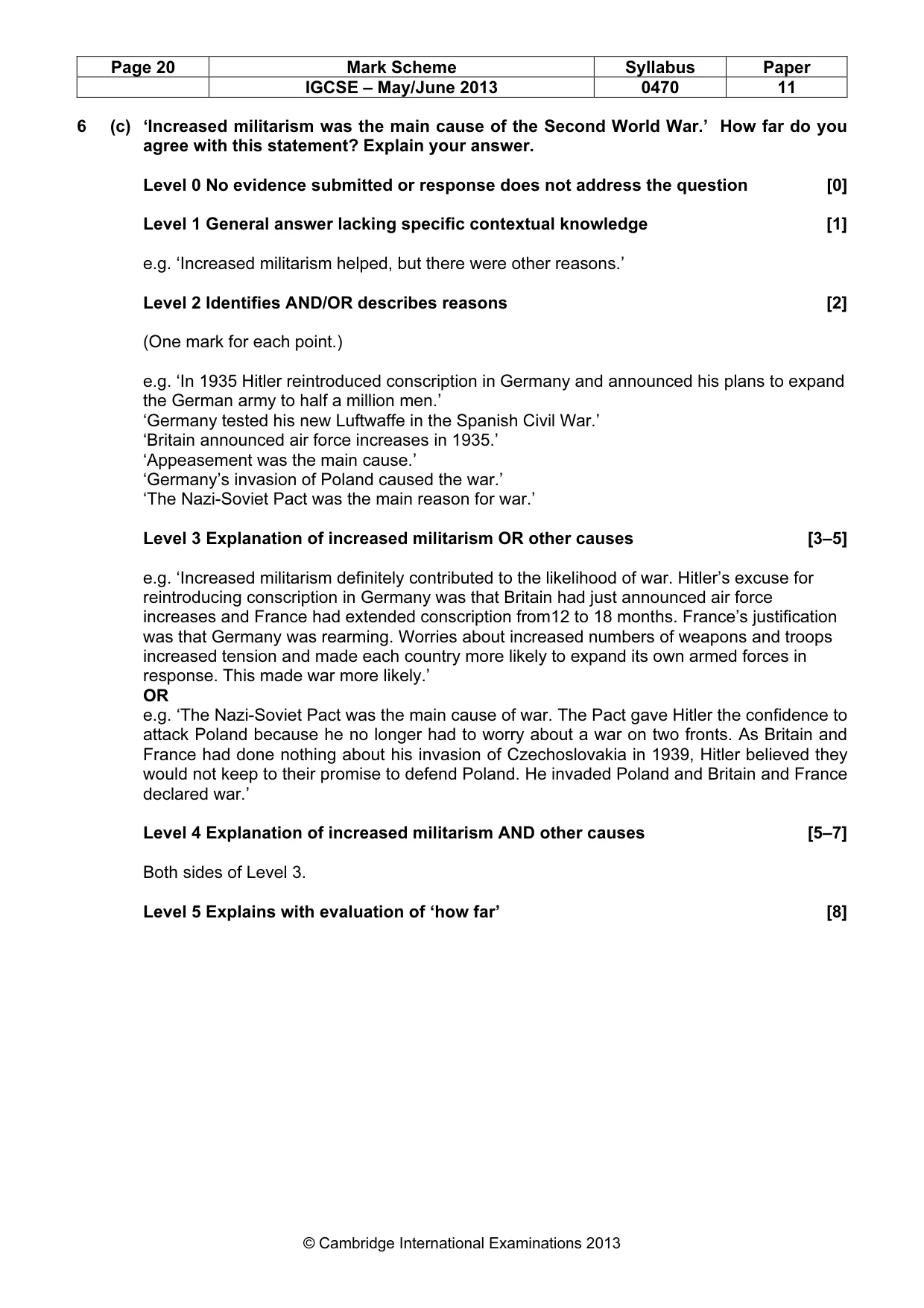 Mark scheme, page 20 of 77