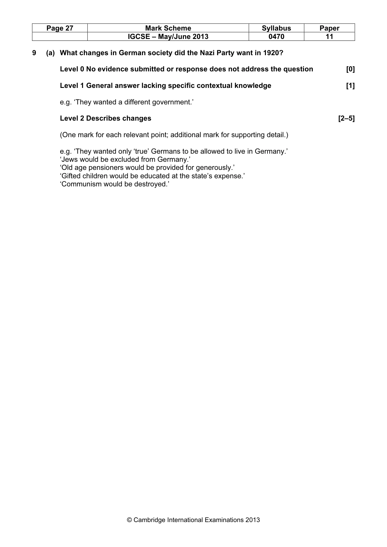 Mark scheme, page 27 of 77