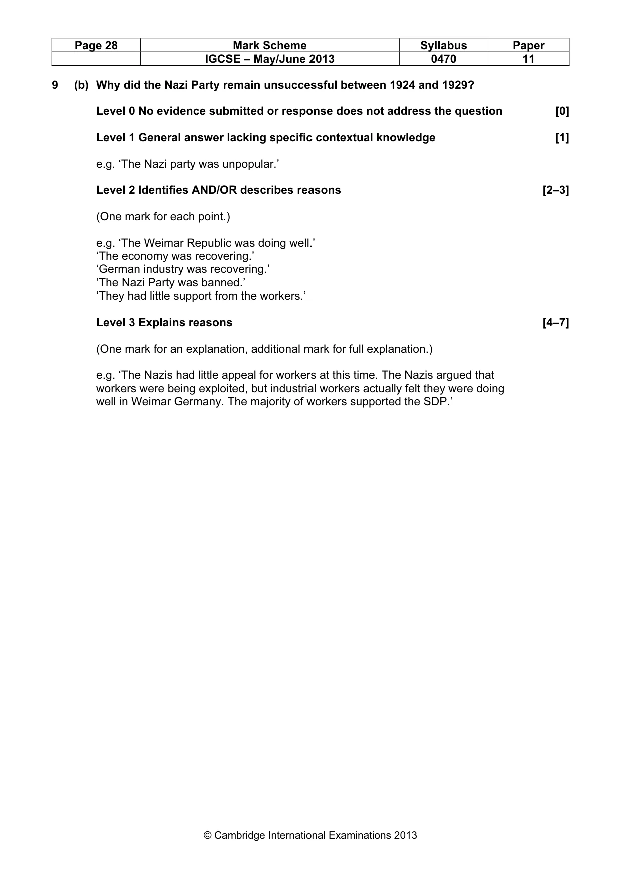 Mark scheme, page 28 of 77