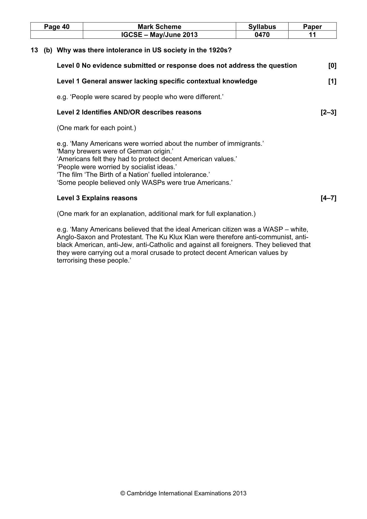 Mark scheme, page 40 of 77