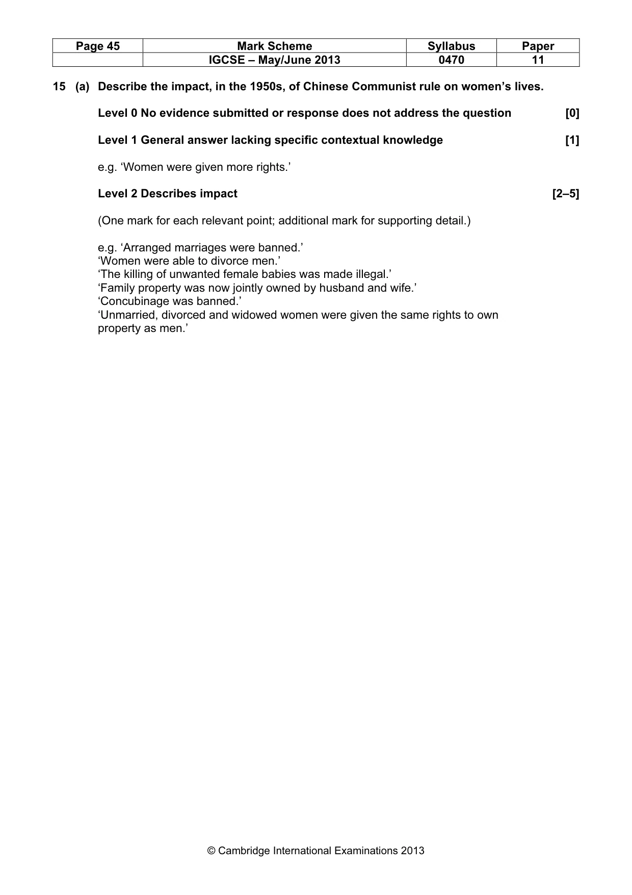 Mark scheme, page 45 of 77