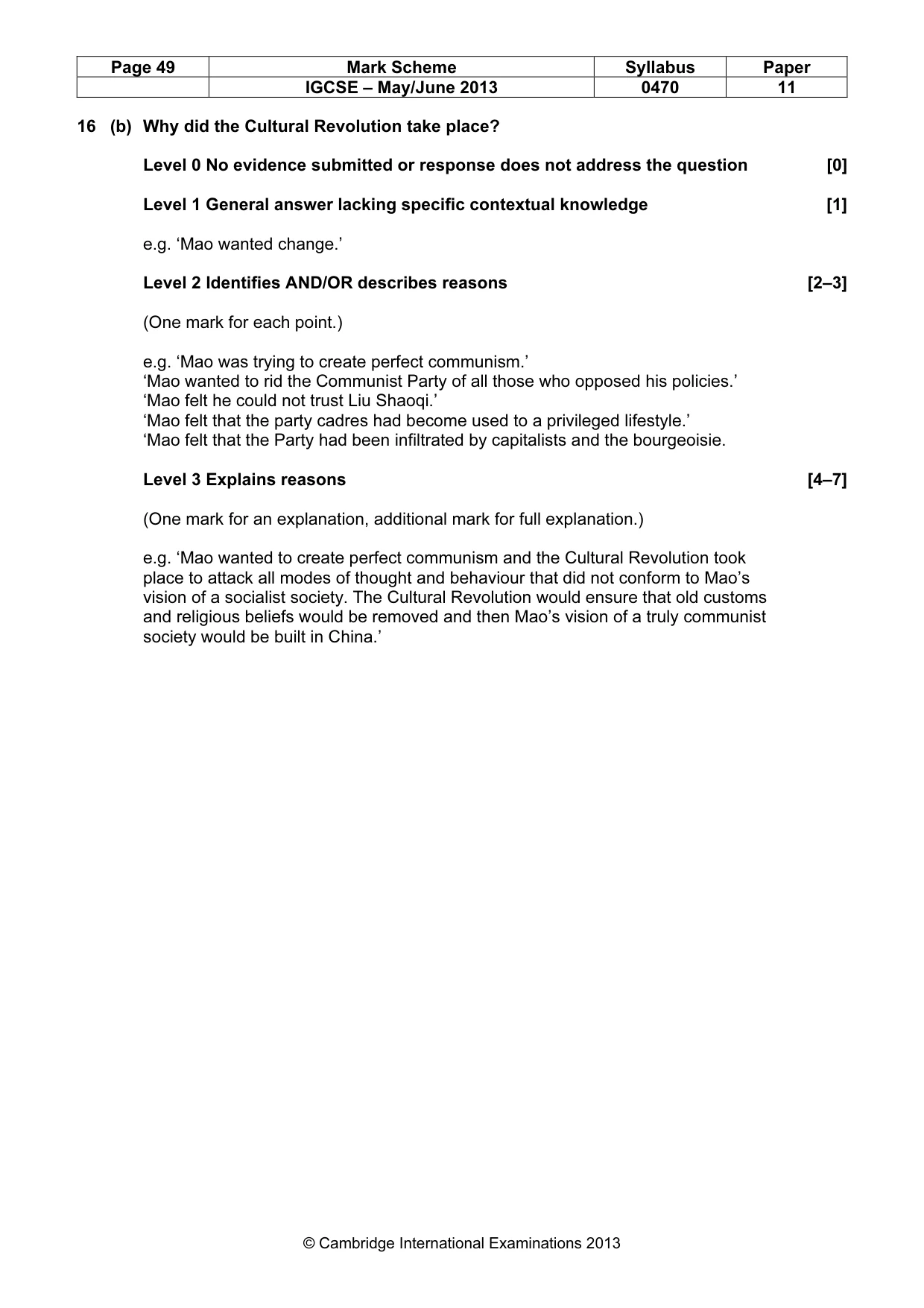 Mark scheme, page 49 of 77