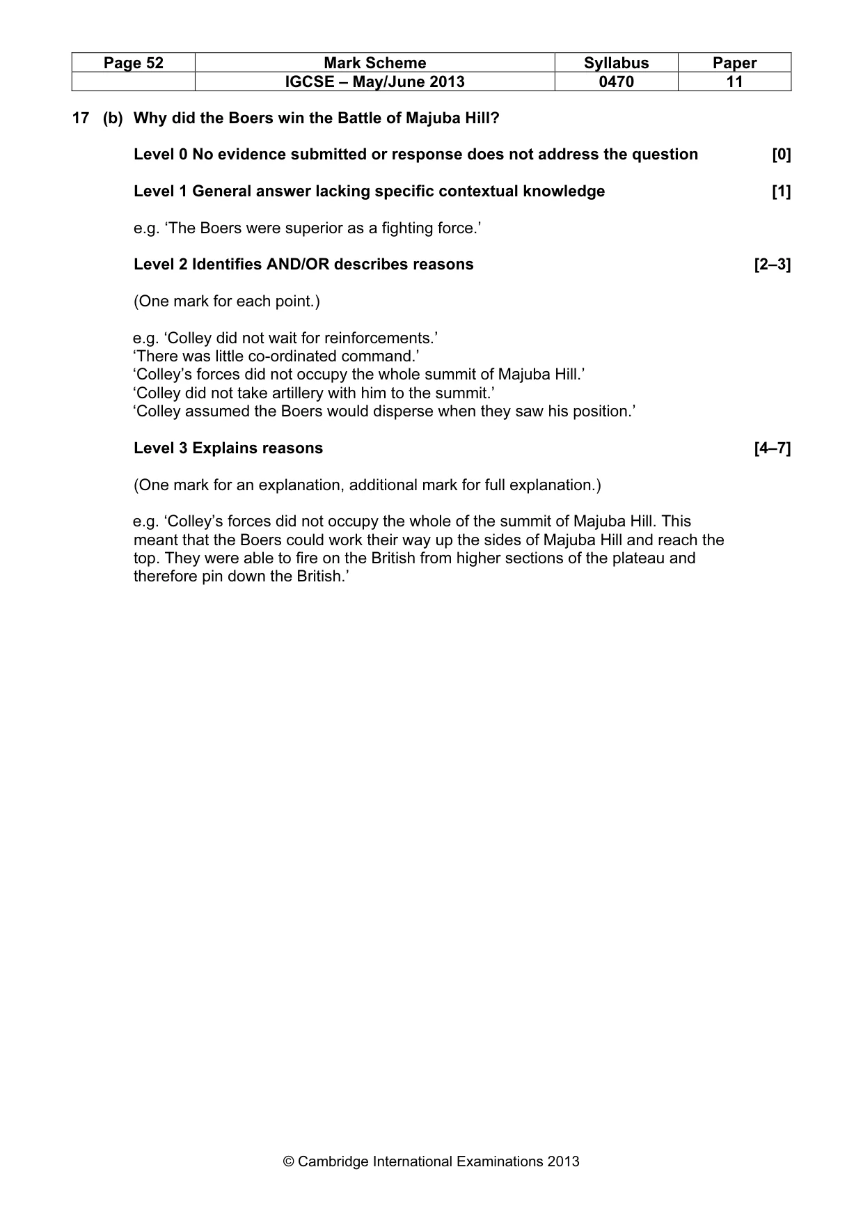 Mark scheme, page 52 of 77