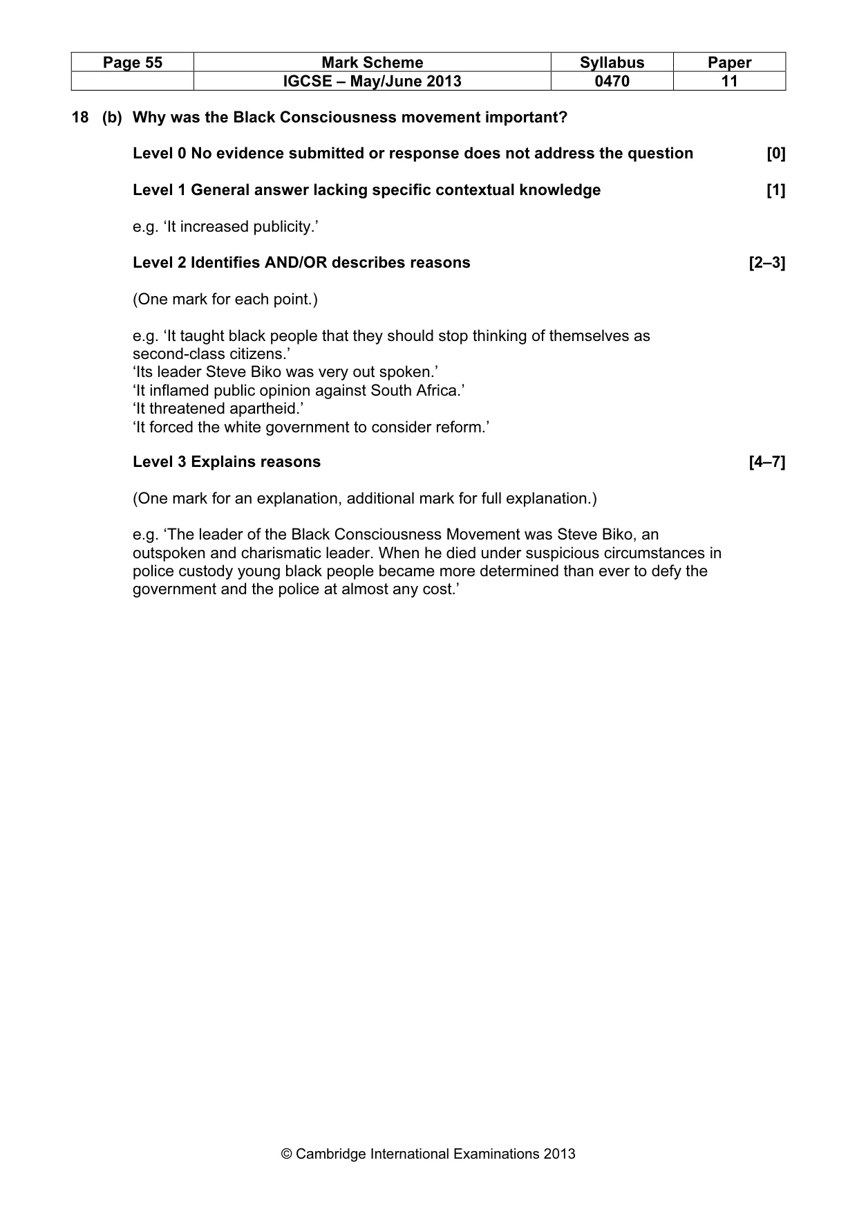 Mark scheme, page 55 of 77