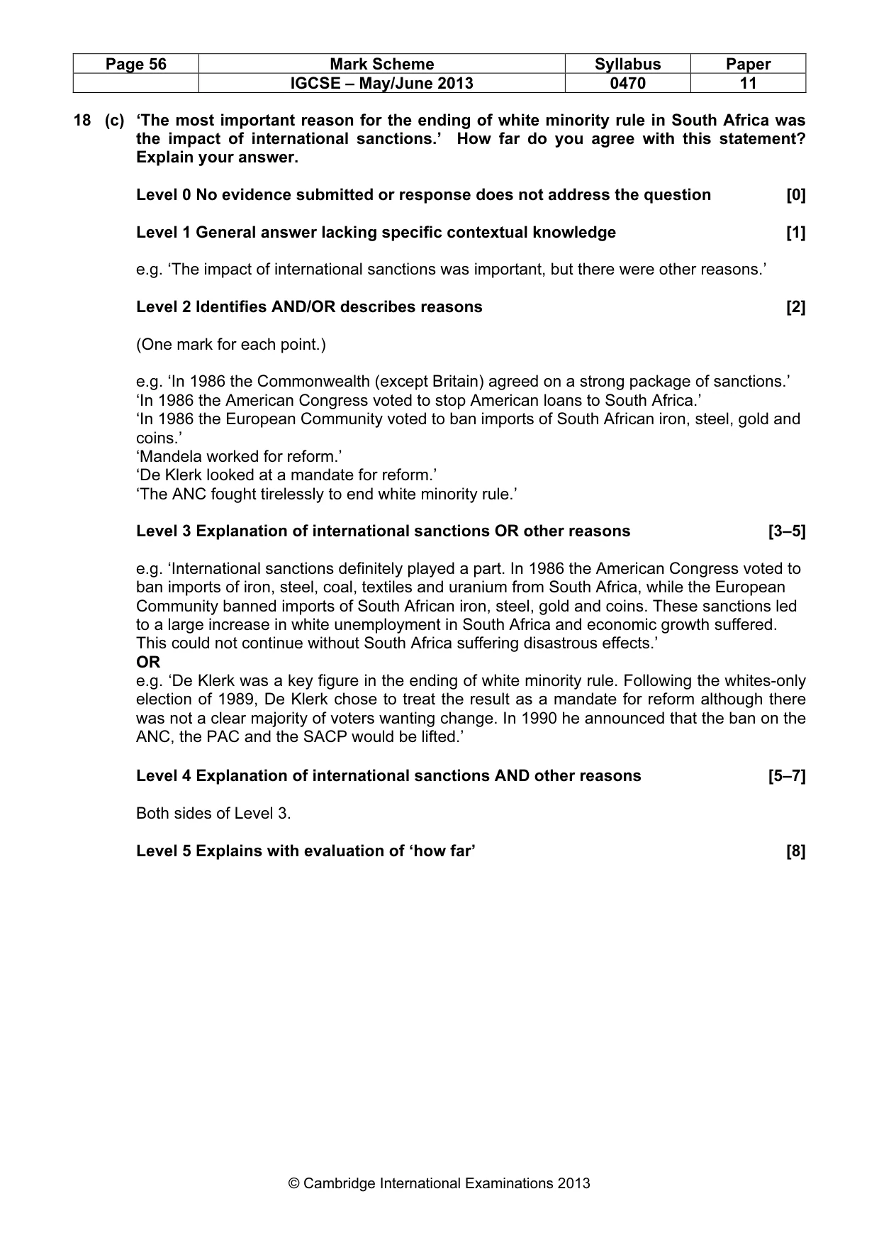 Mark scheme, page 56 of 77