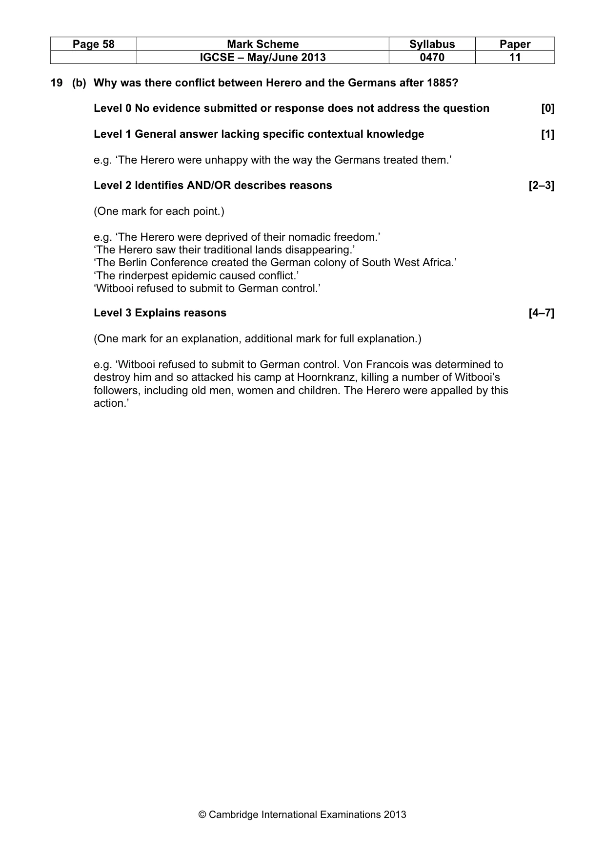 Mark scheme, page 58 of 77