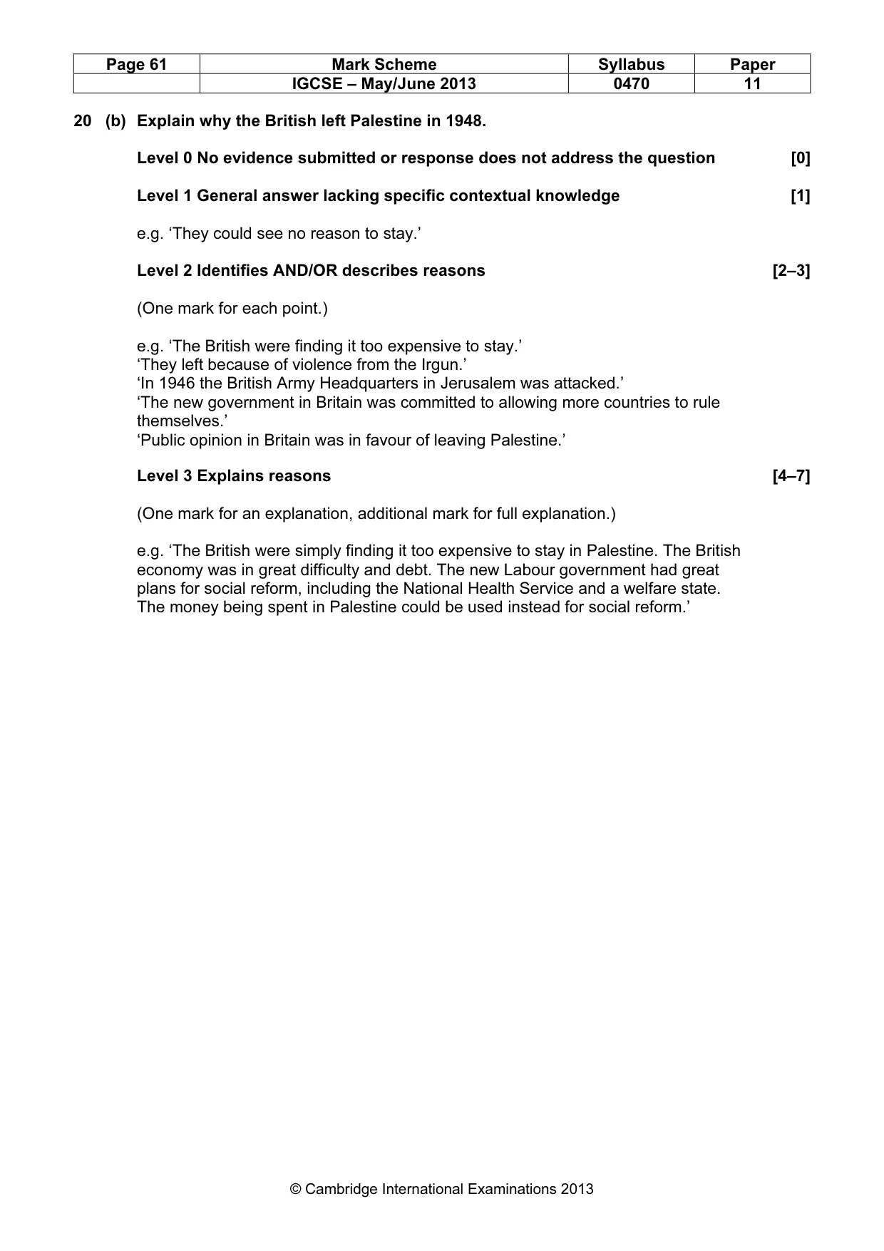 Mark scheme, page 61 of 77
