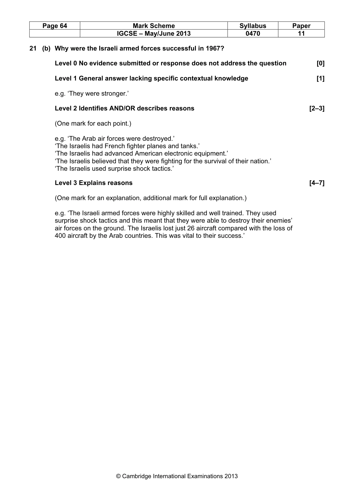 Mark scheme, page 64 of 77