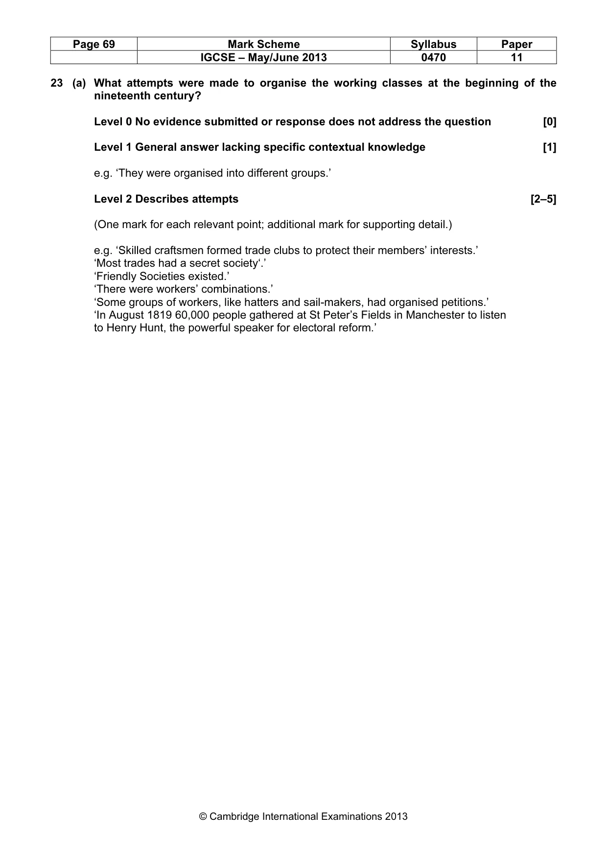 Mark scheme, page 69 of 77