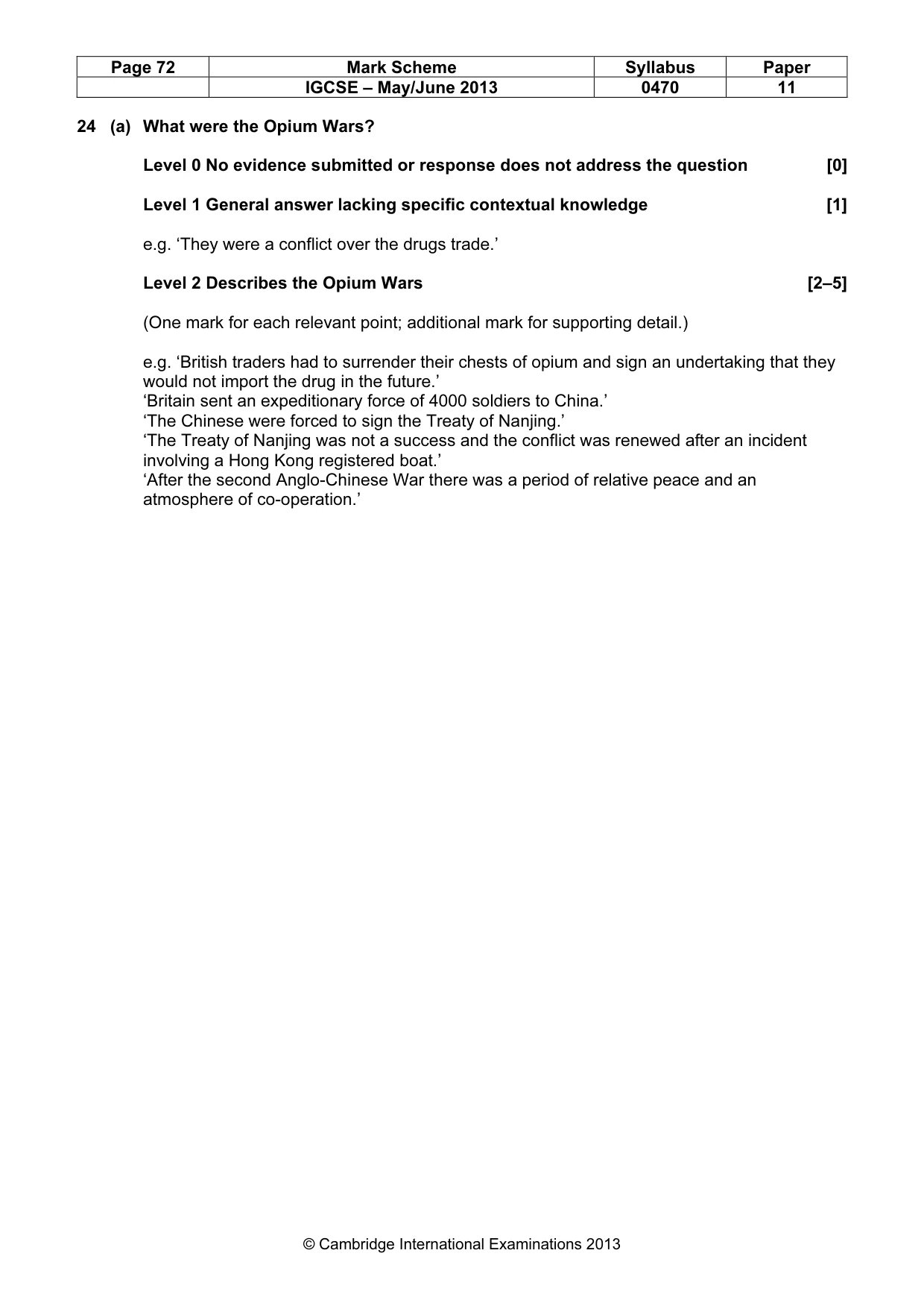 Mark scheme, page 72 of 77
